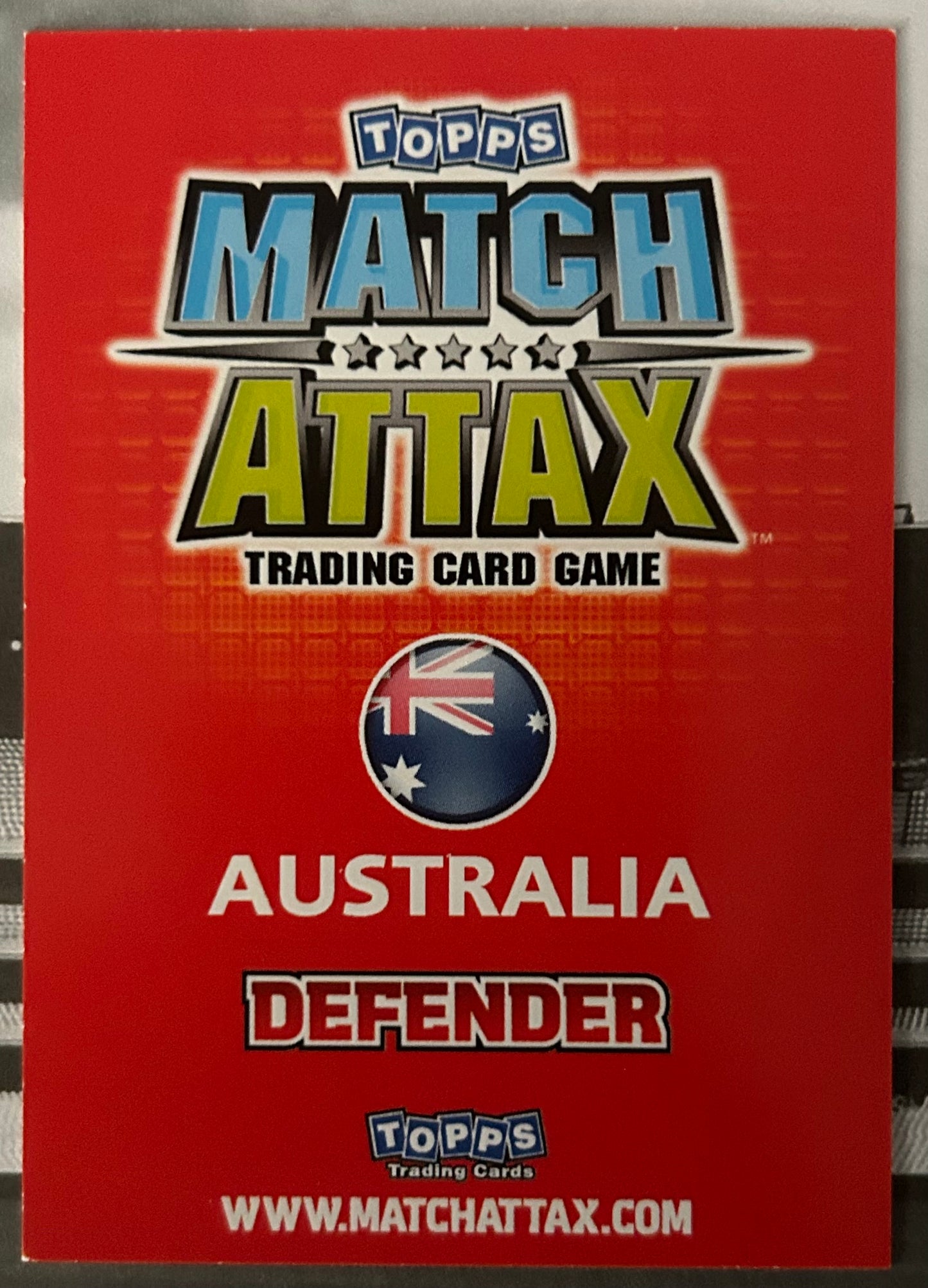 Topps Match Attax England World Cup 2010 - LUCAS NEILL (AUSTRALIA) Socceroos #16