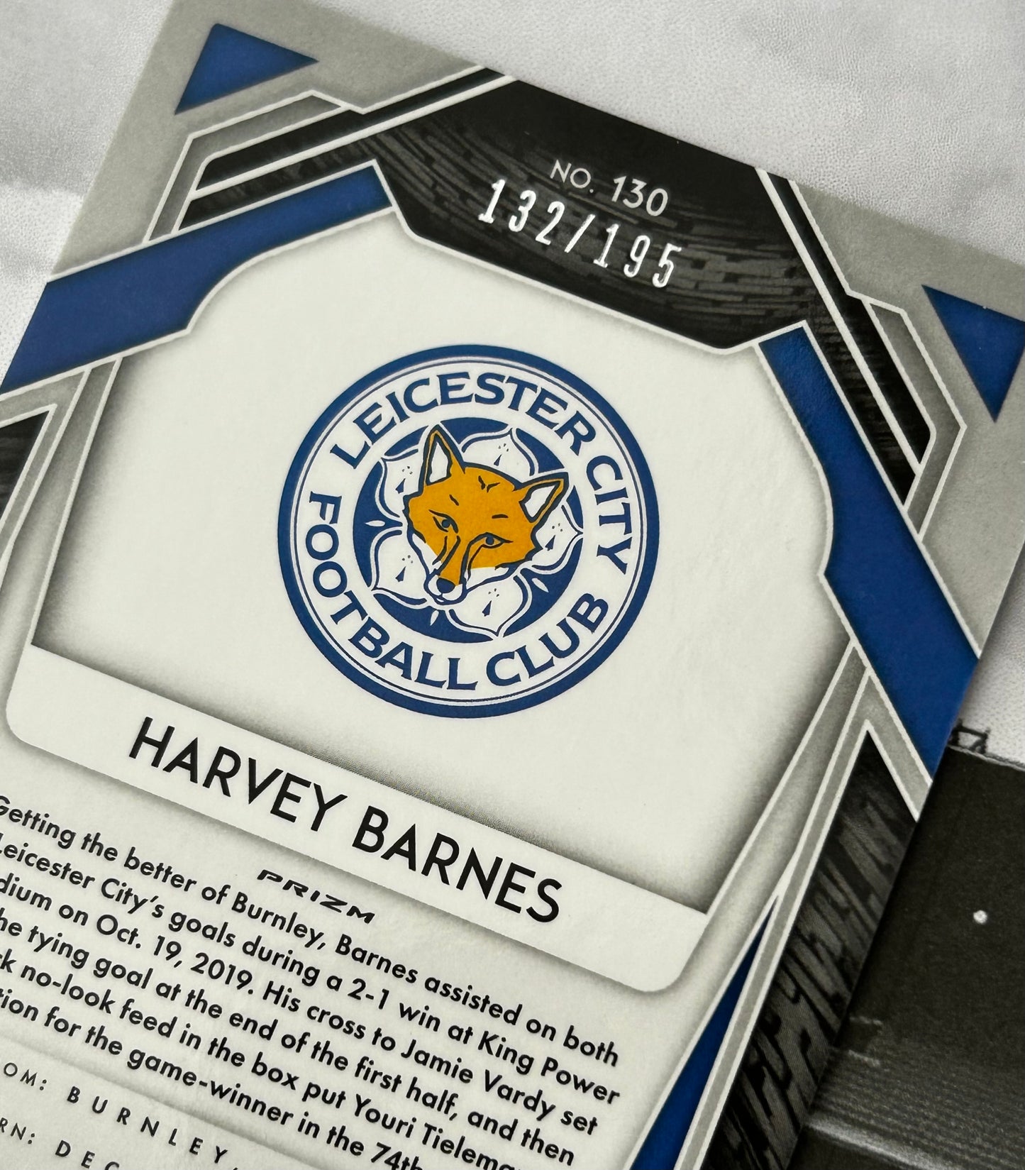 2020-21 Panini Prizm Premier League Soccer - HARVEY BARNES (LEICESTER CITY) Breakaway Blue Parallel #130 /195