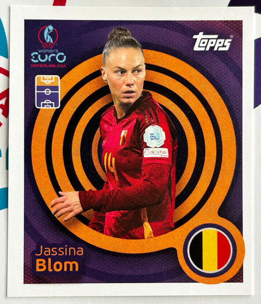 Topps UEFA Women's EURO 2025 Sticker Collection - JASSINA BLOM (BELGIUM) WEuro Hotshot #125