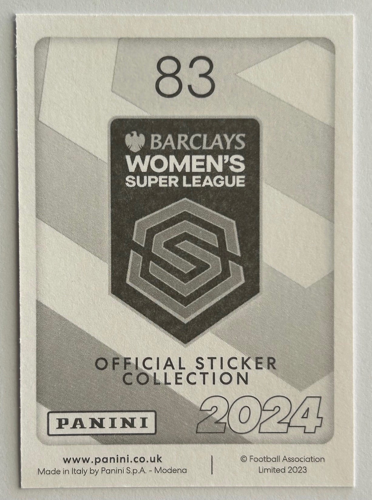 Panini Barclays Women's Super League 2024 - Single ASTON VILLA Stickers (#67 - #83)