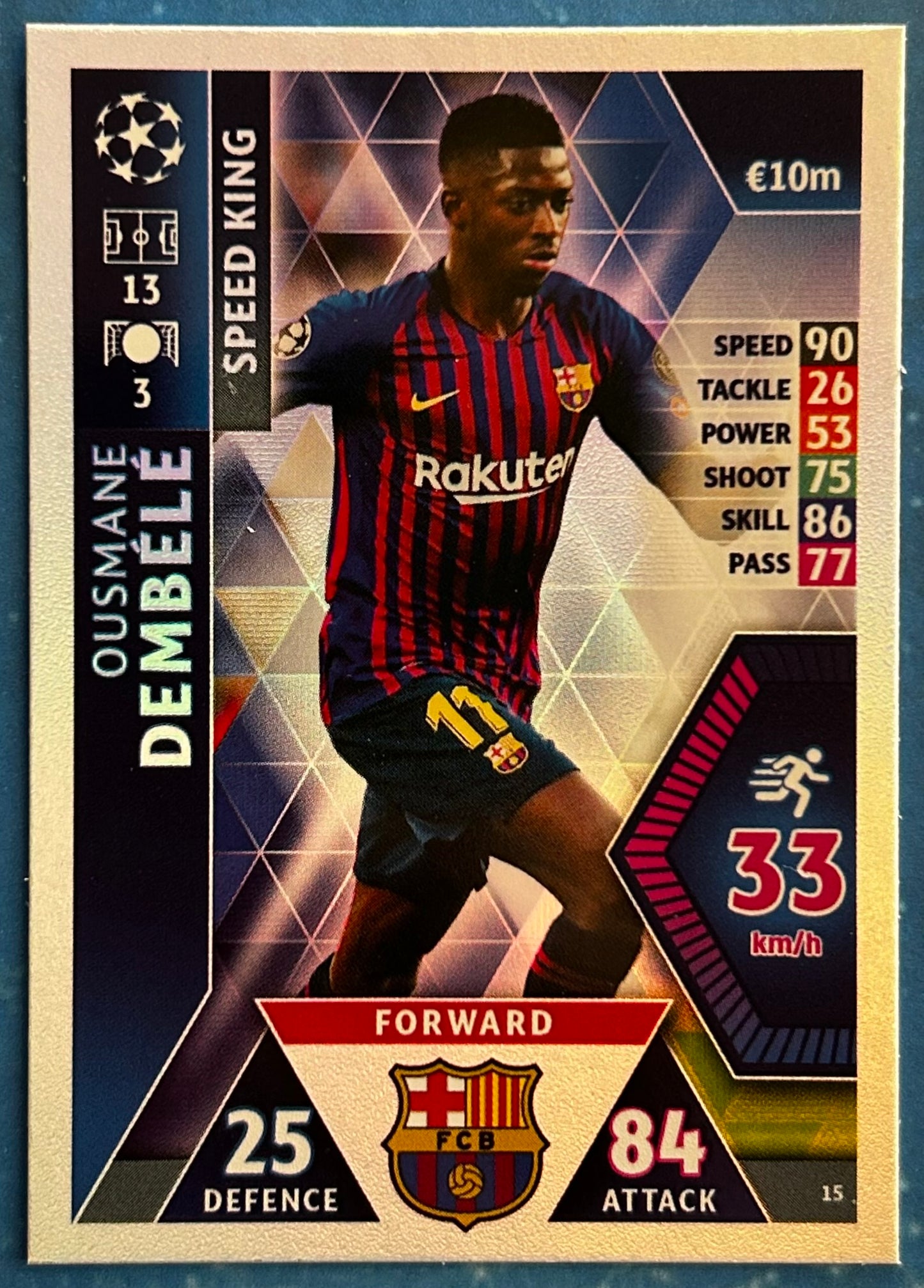 Topps Match Attax UEFA Champions League 2018-19 - OUSMANE DEMBELE (FC BARCELONA) Speed King Foil Insert #15