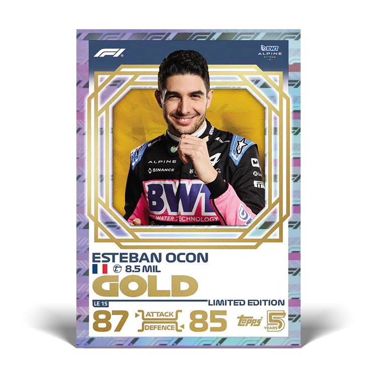 Topps F1 Turbo Attax 2024 - ESTEBAN OCON (BWT ALPINE) Gold Limited Edition LE15