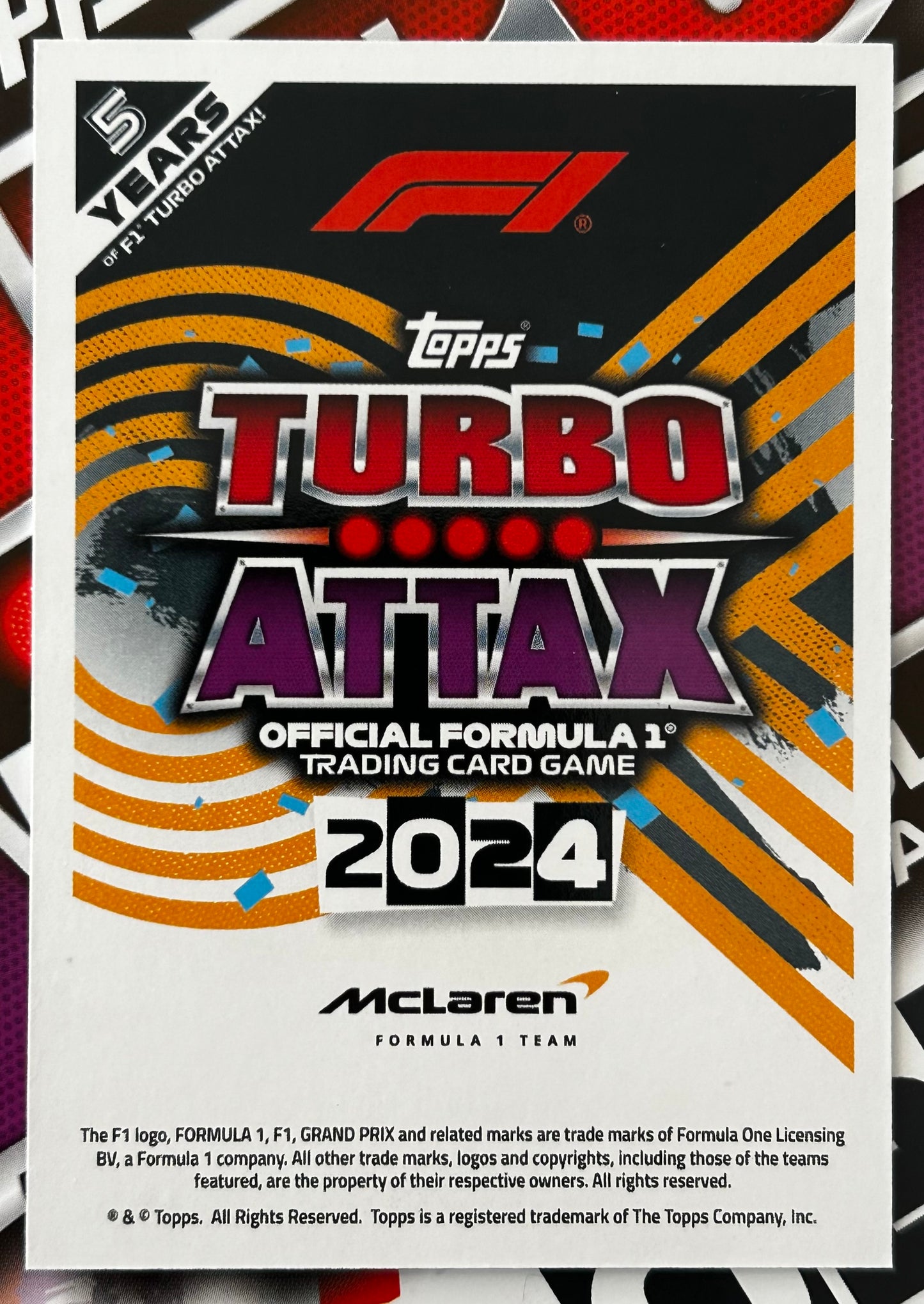 Topps F1 Turbo Attax 2024 - LANDO NORRIS (McLAREN) Papaya Limited Edition LE16
