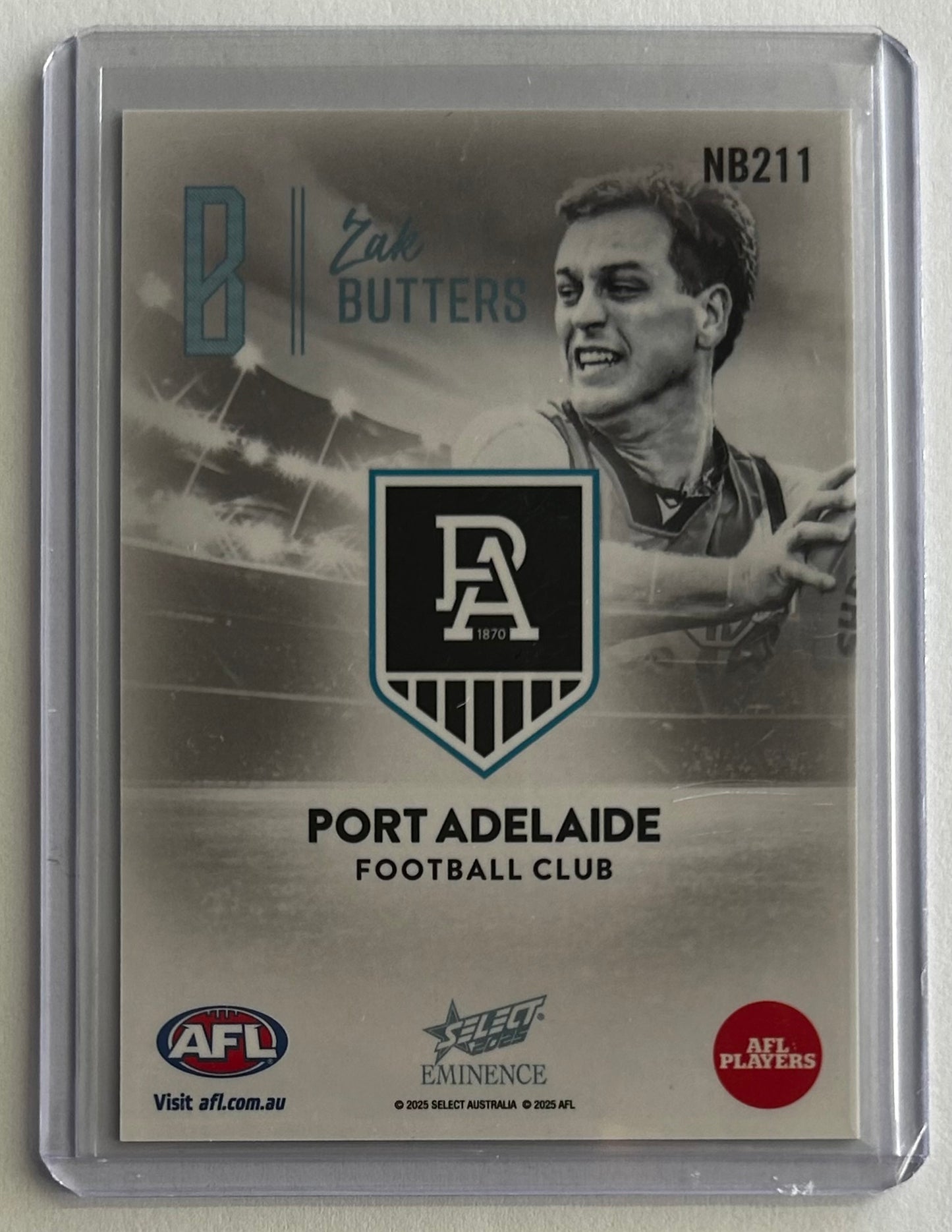 2025 AFL Select Eminence - ZAK BUTTERS (PORT ADELAIDE) Nameplate Platinum /40 NB211