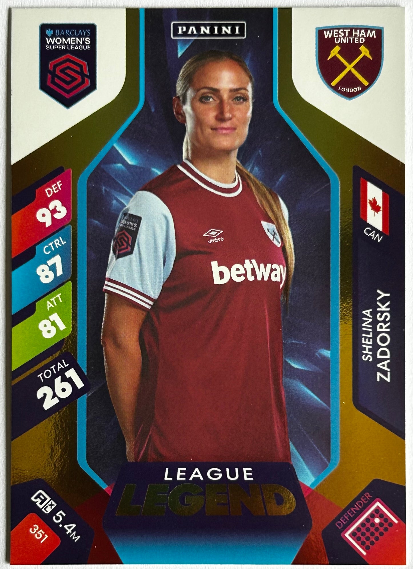 Panini Adrenalyn XL Barclays Women's Super League 2025 - Single LEAGUE LEGEND Cards (1:5.5 packets) #343 - #351