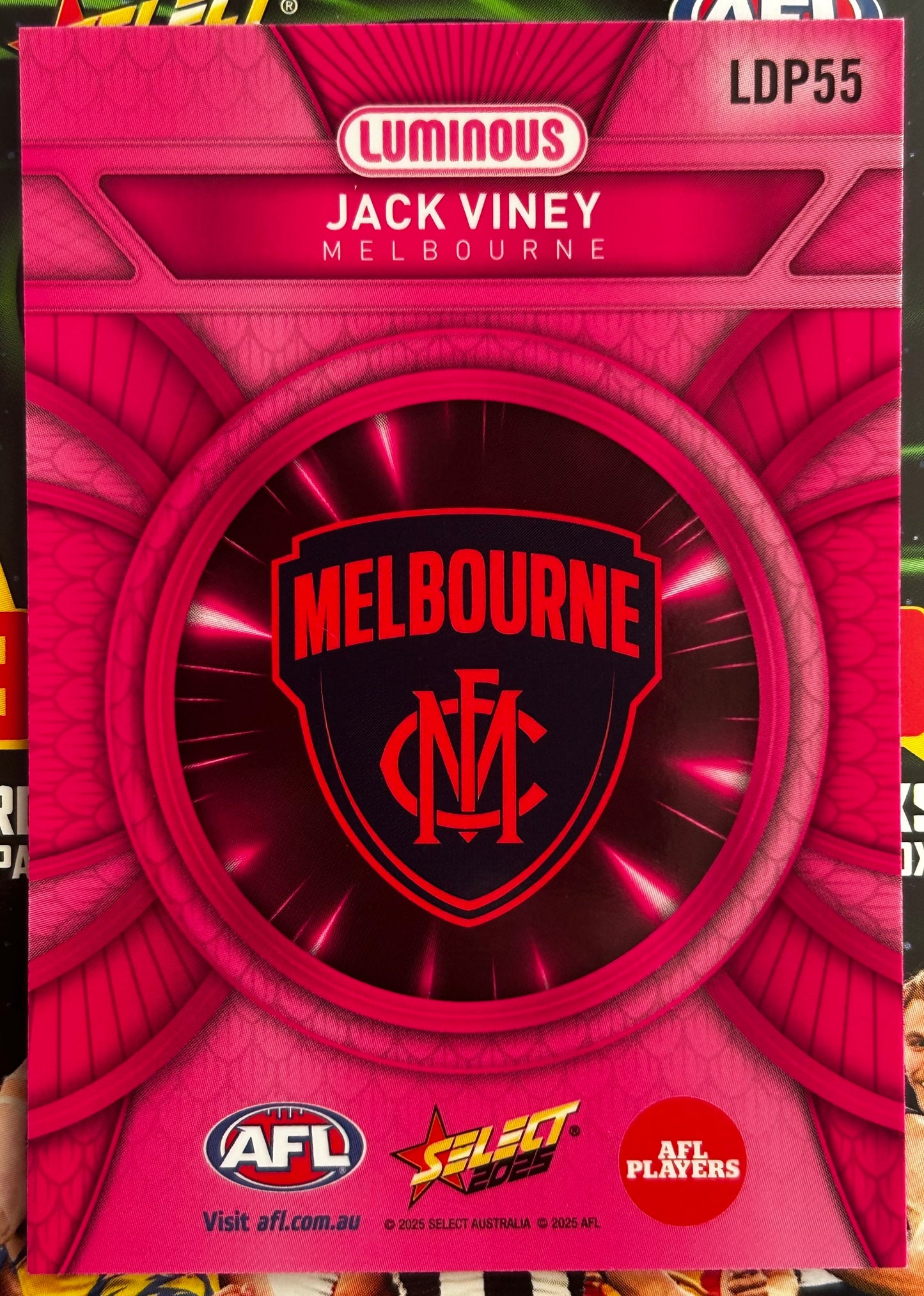 Select AFL 2025 Footy Stars - JACK VINEY (MELBOURNE) Pink Dragon Scales LDP55