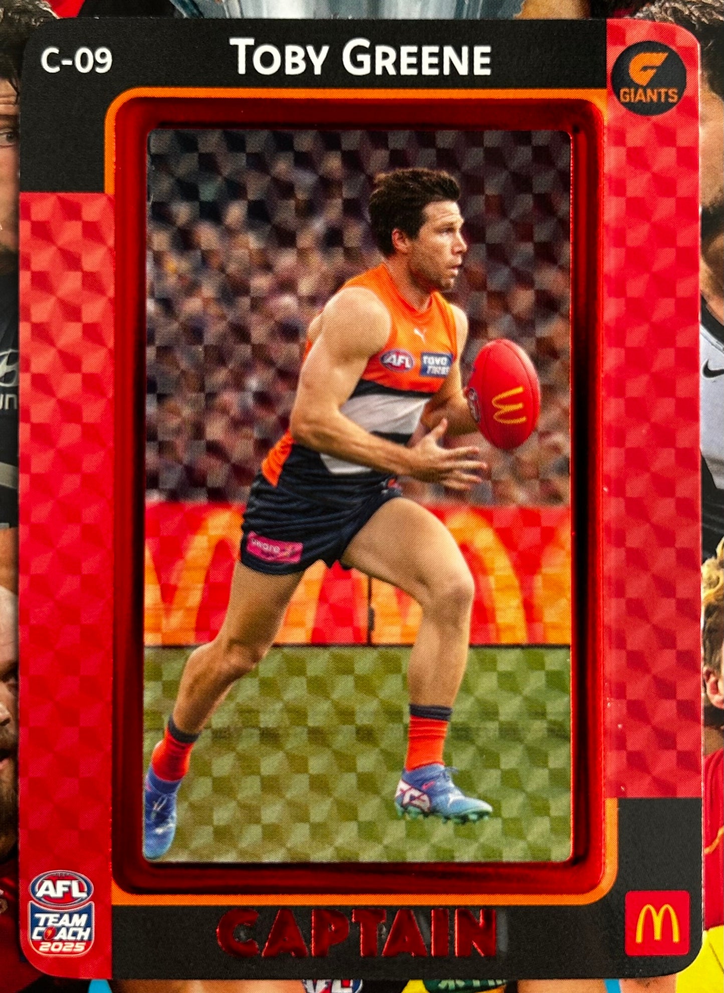 AFL Teamcoach 2025 Trading Card Collection - Single MACCAS MEN'S CAPTAINS RED Cards (C-01 to C-18)
