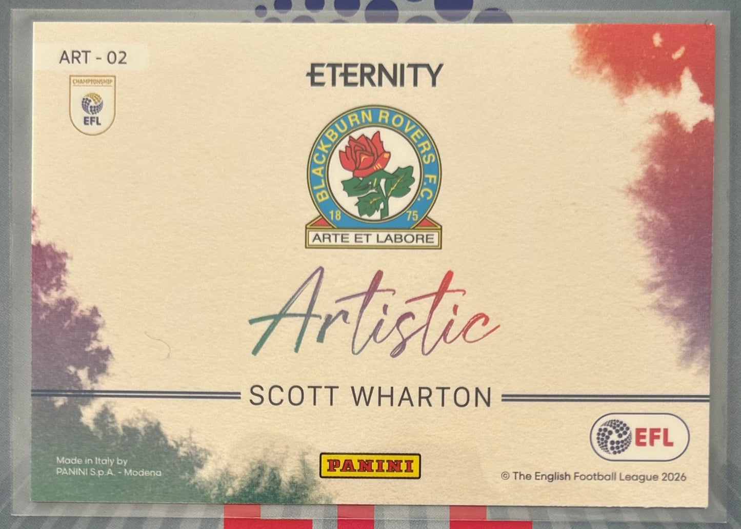 Panini EFL Eternity 2025-26 - SCOTT WHARTON (BLACKBURN ROVERS) Artistic ART-02