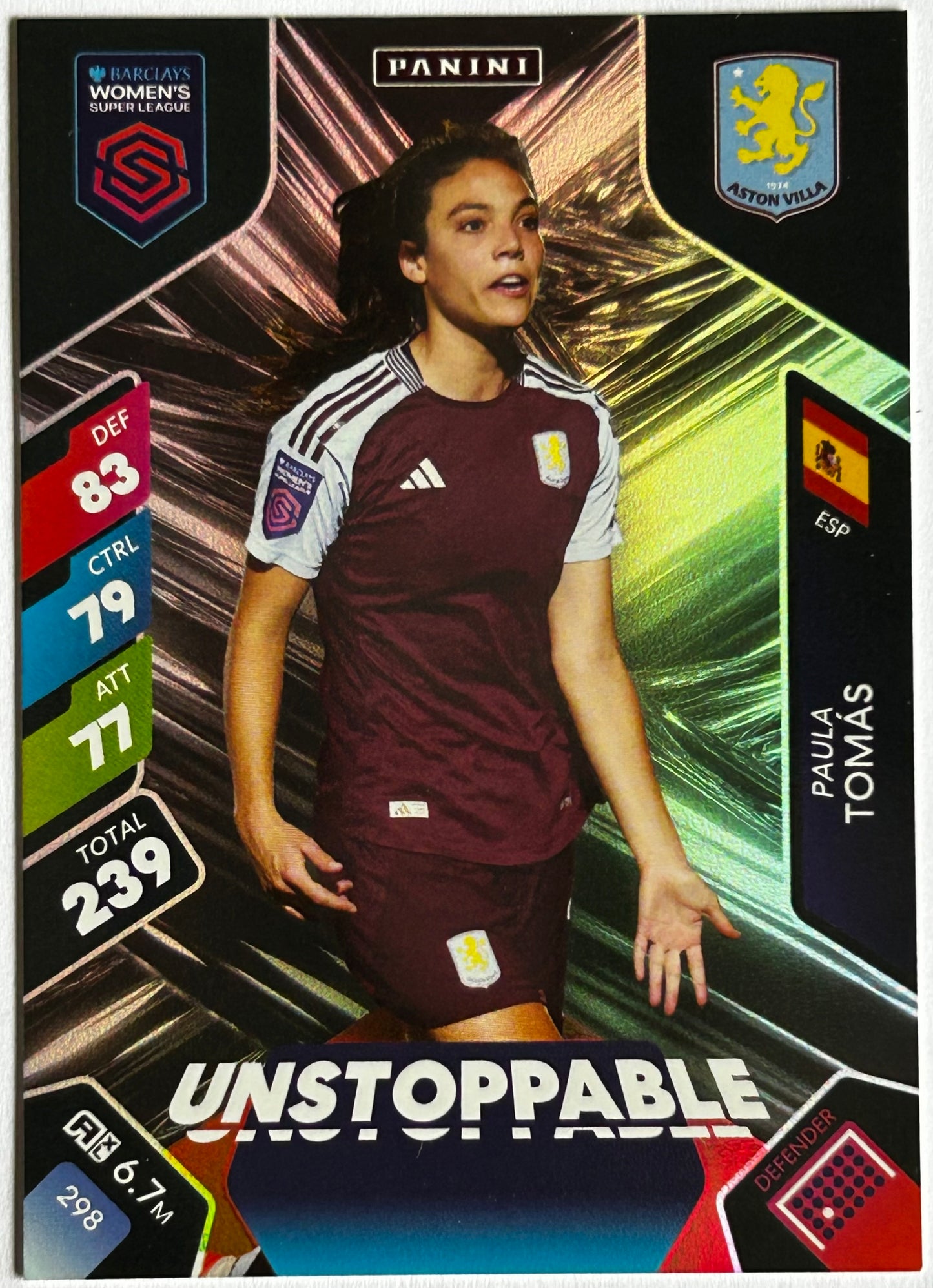 Panini Adrenalyn XL Barclays Women's Super League 2025 - Single UNSTOPPABLE Cards (1:5.5 packets) #298 - #306