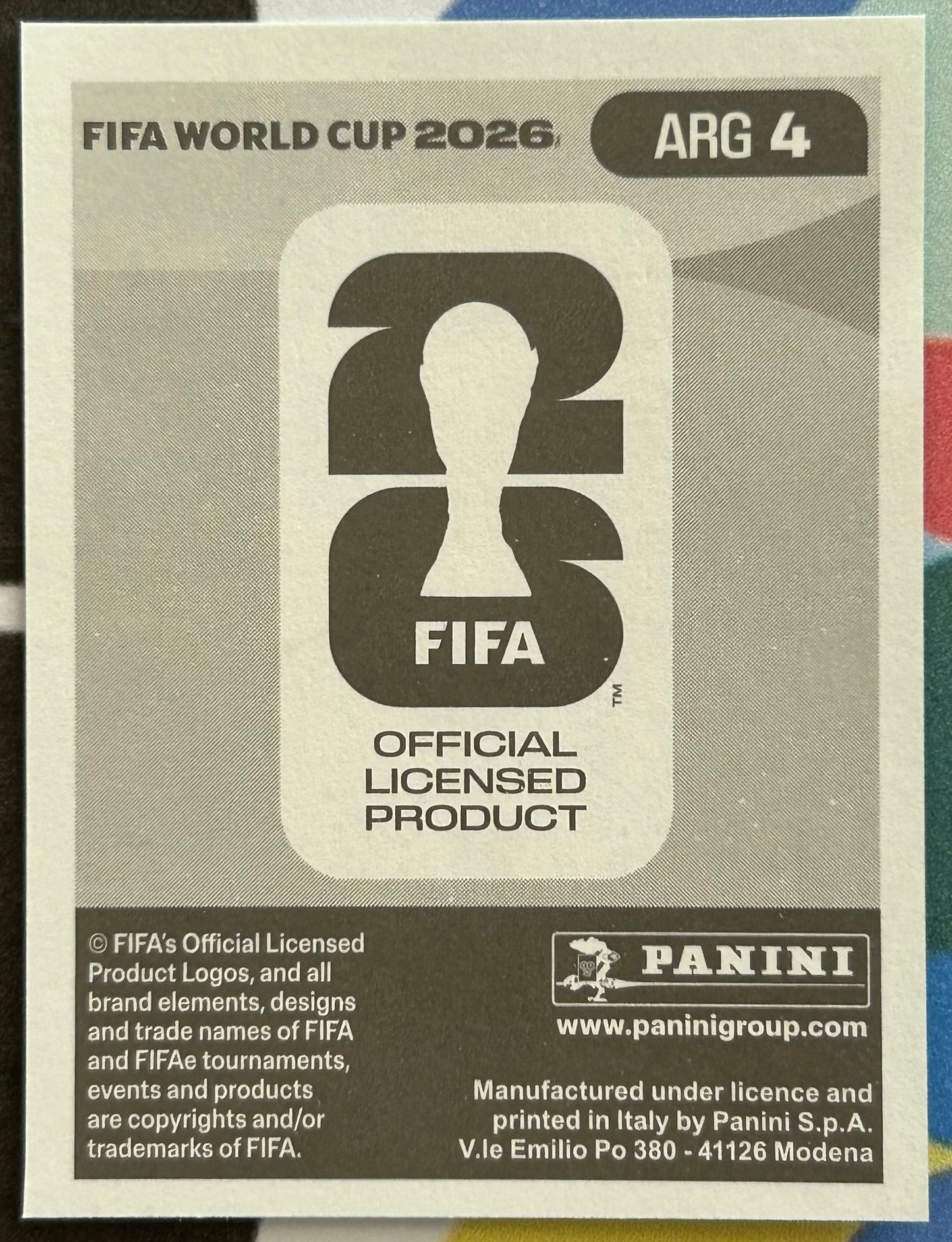 Panini FIFA World Cup 2026 Official Sticker Collection - CRISTIAN ROMERO (ARGENTINA) ARG4