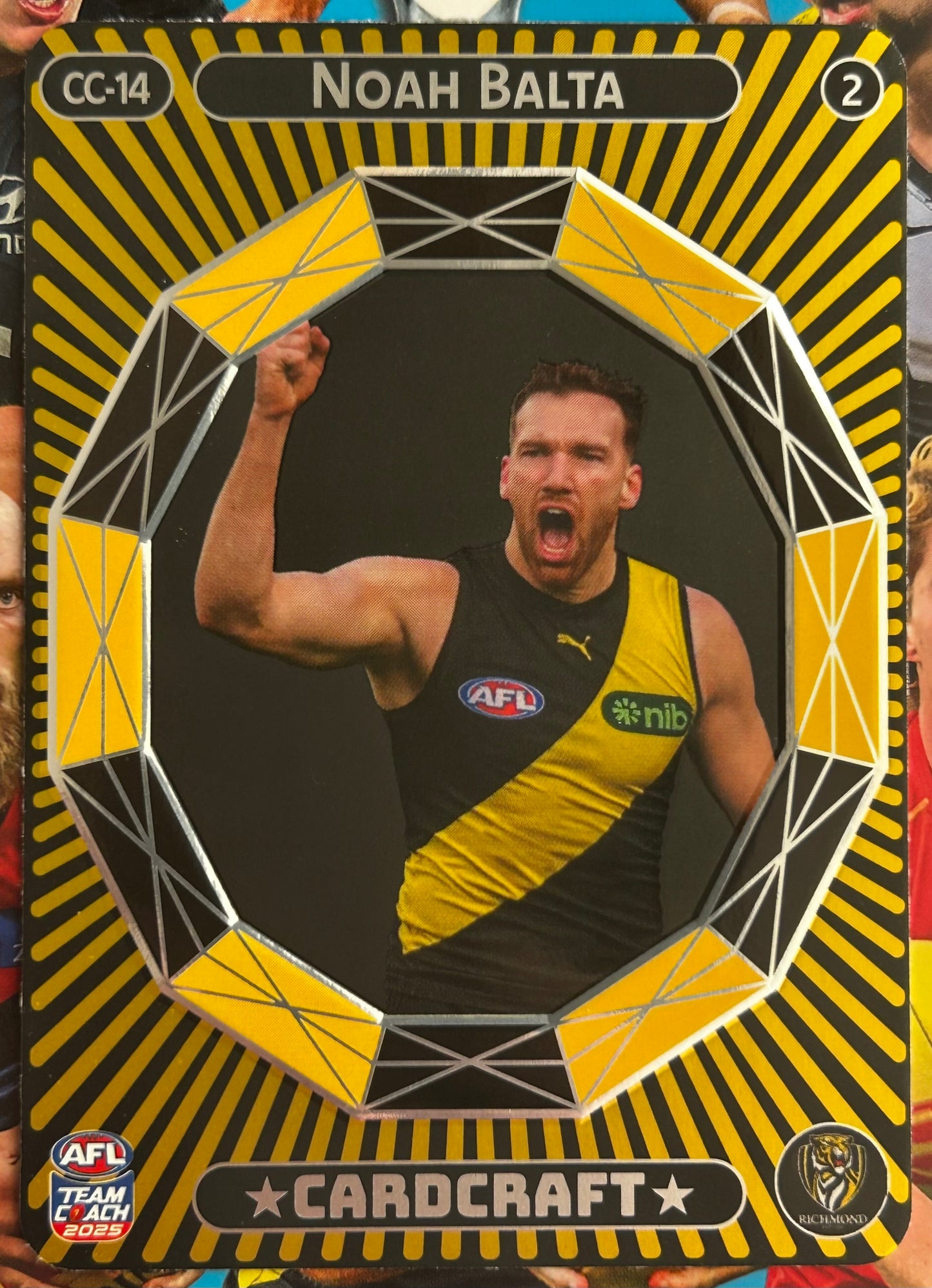 AFL Teamcoach 2025 - NOAH BALTA (RICHMOND TIGERS) Card Craft CC-14 Cheering 1:6 packs