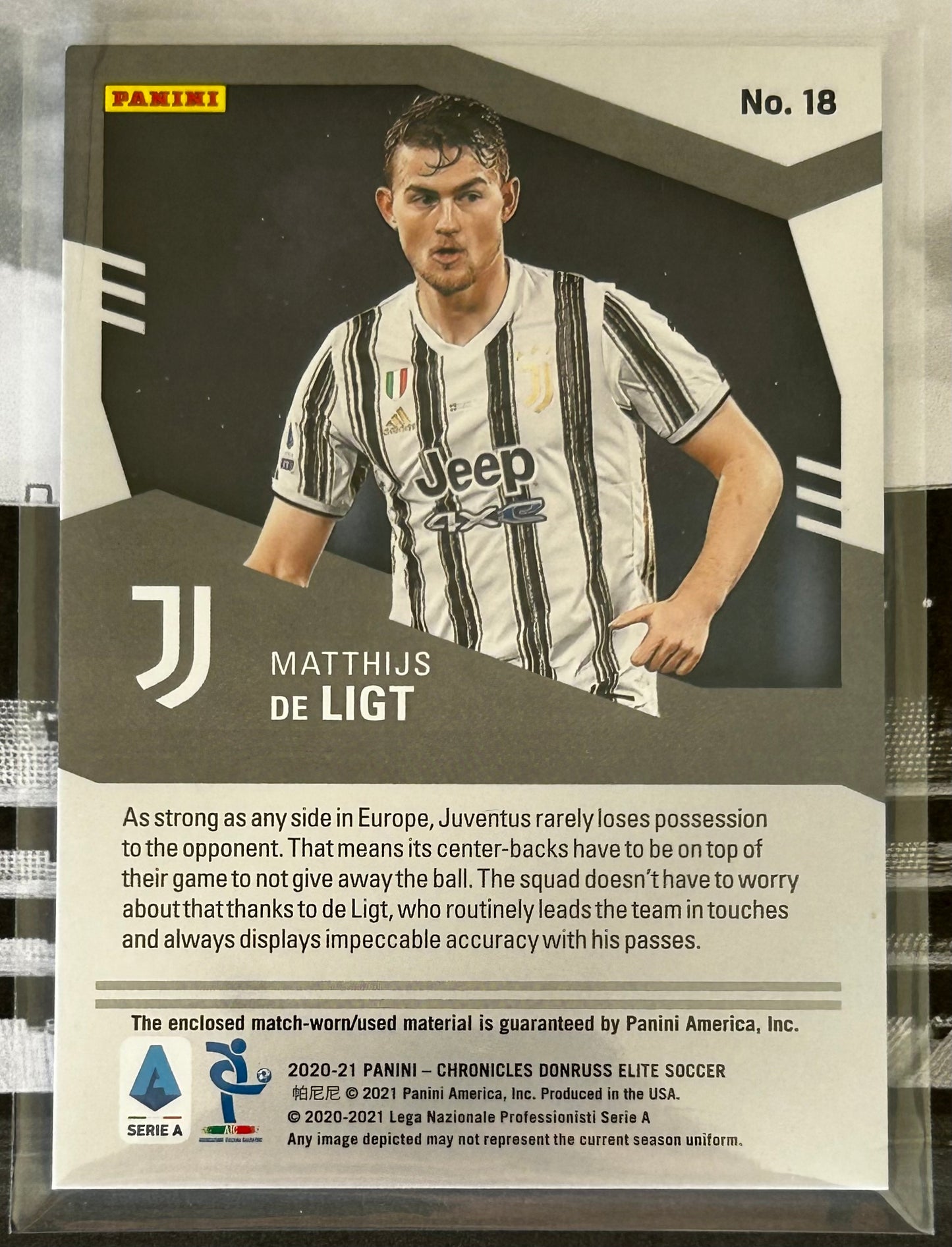 2020-21 Panini Chronicles Donruss Elite Soccer - MATTIJS DE LIGT (JUVENTUS) Match-Worn Patch #18 /199