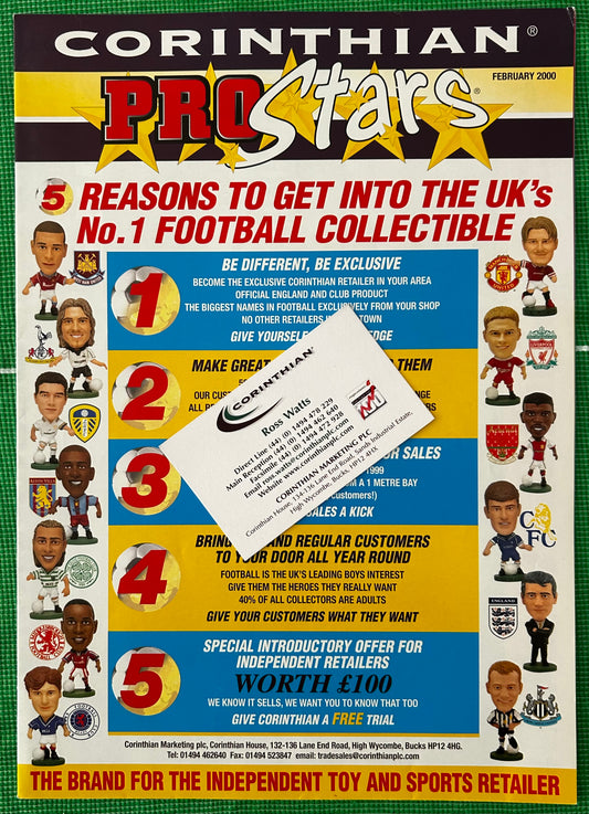 Corinthian ProStars Independent Toy and Sports Retailer Newsletter - February 2000