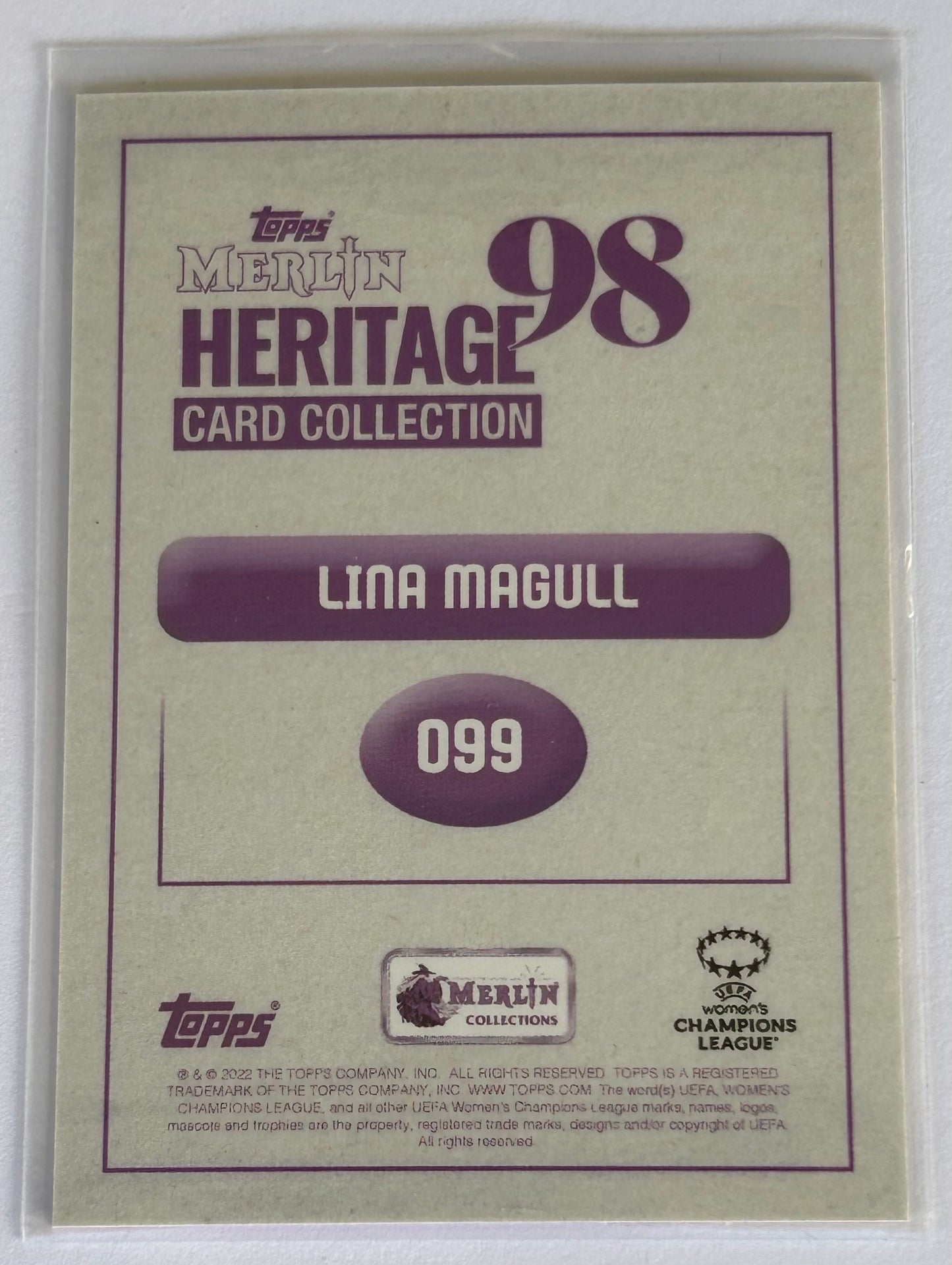 2022-23 Topps Merlin Heritage 98 UEFA - LINA MAGULL (BAYERN MUNICH) #099