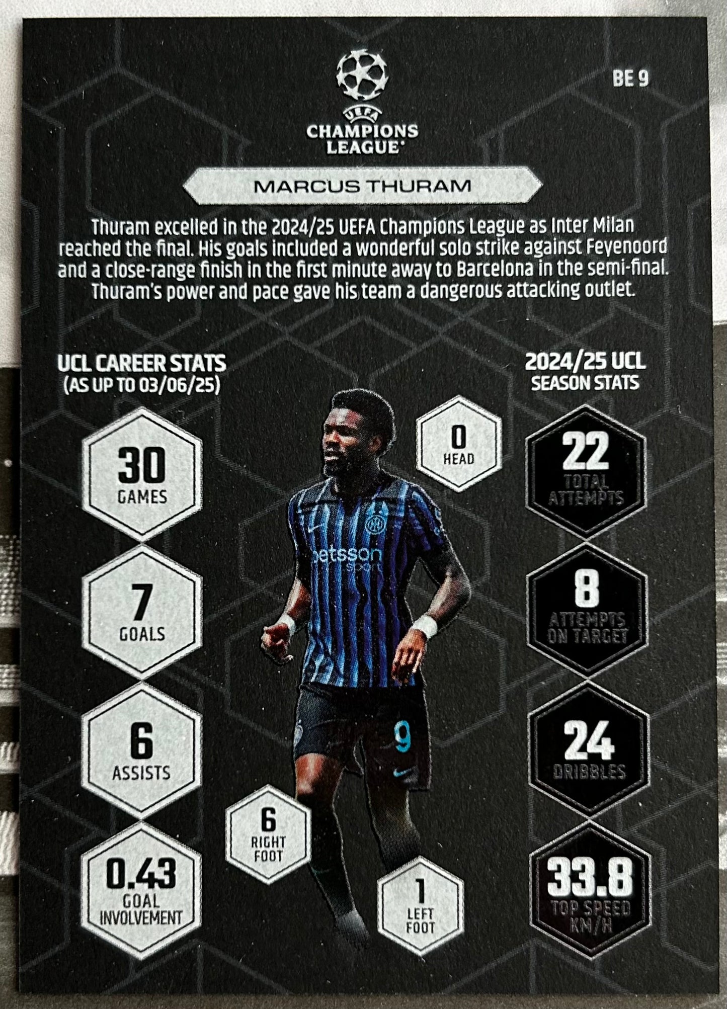 2025-26 Topps UCC Match Attax - MARCUS THURAM (INTER MILAN) Black Edge BE9