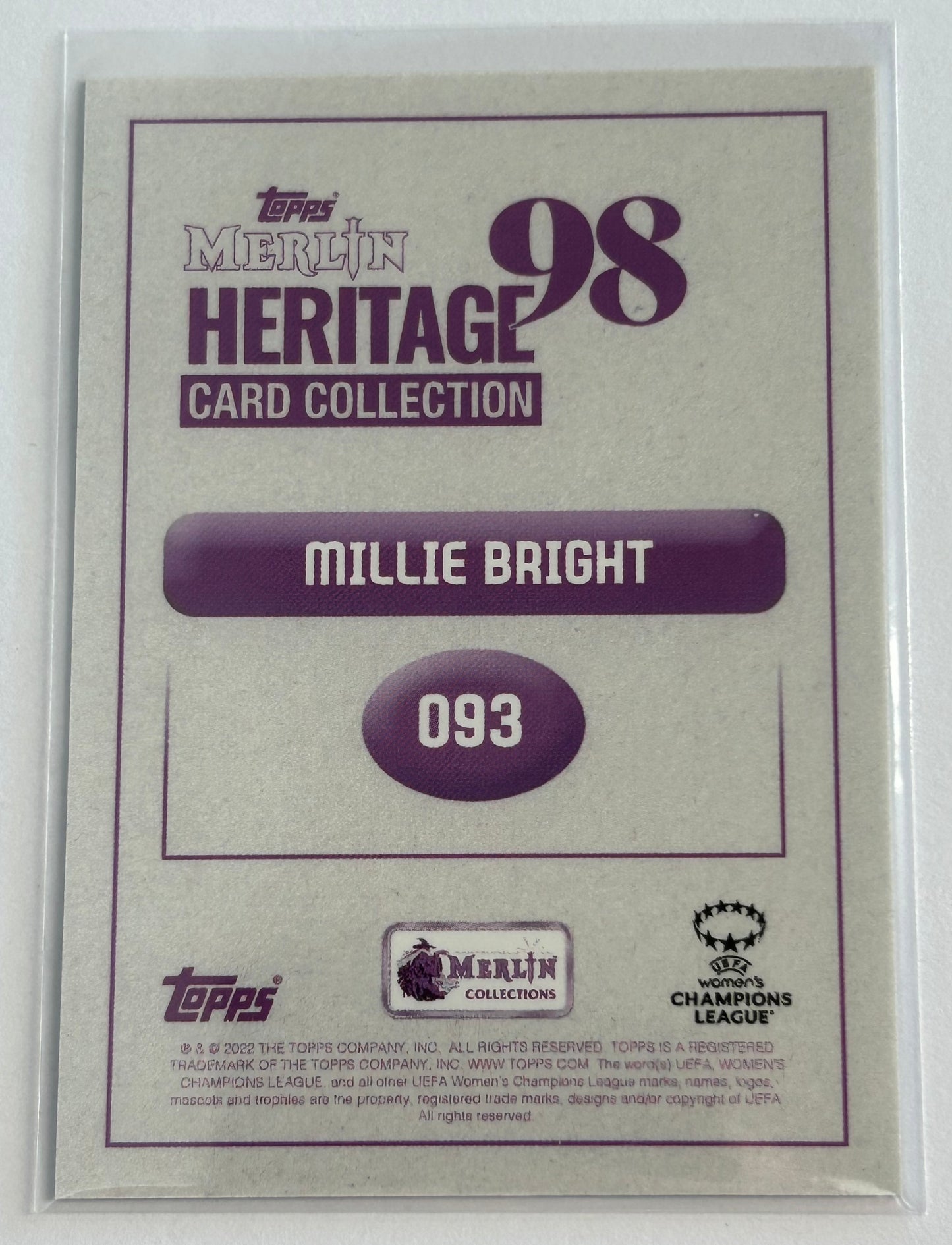 2022-23 Topps Merlin Heritage 98 UEFA - MILLIE BRIGHT (CHELSEA) #093