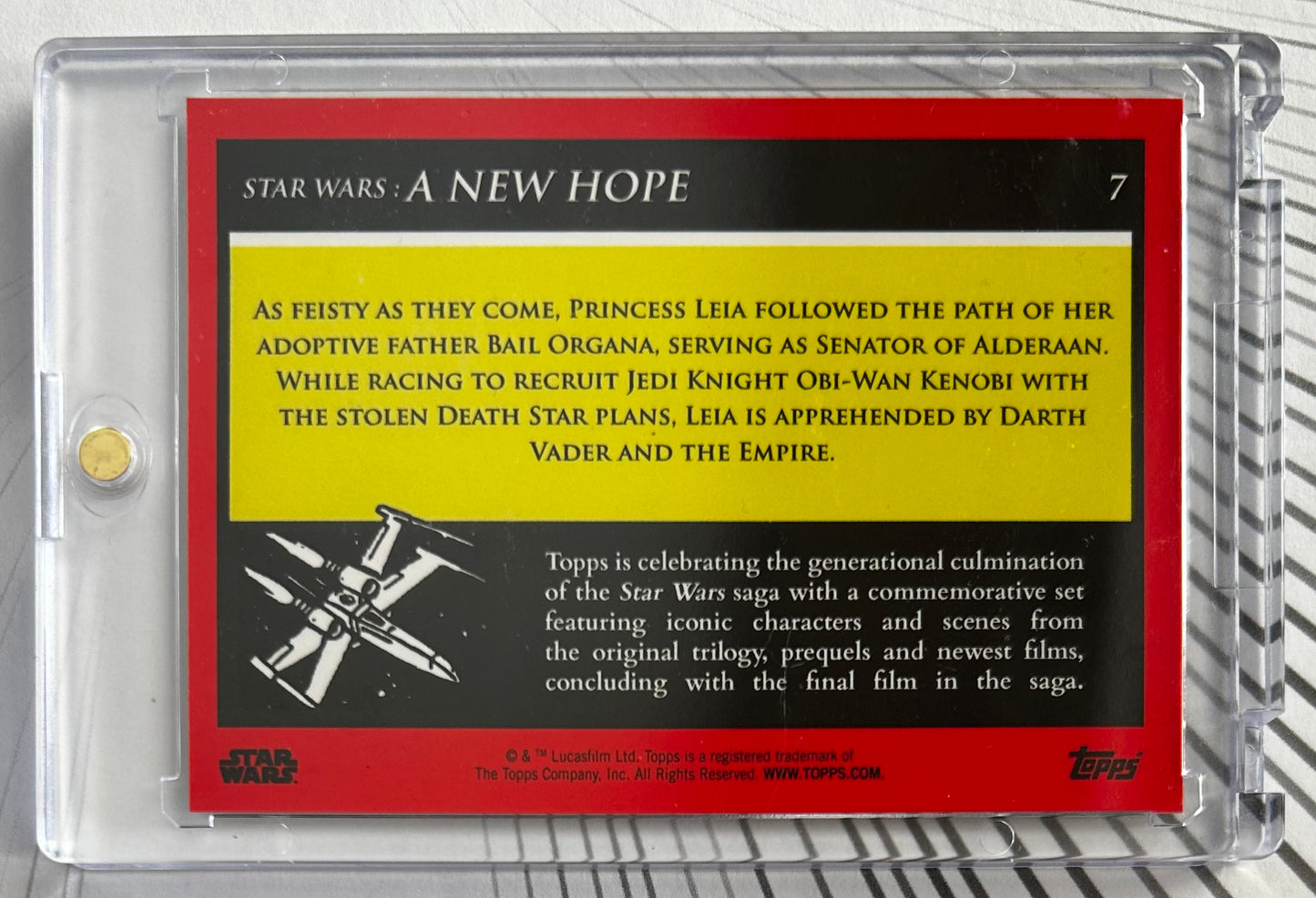 Topps Star Wars Galactic Moments - PRINCESS LEIA (A New Hope) Countdown to Episode IX #7 *Print Run: 528*