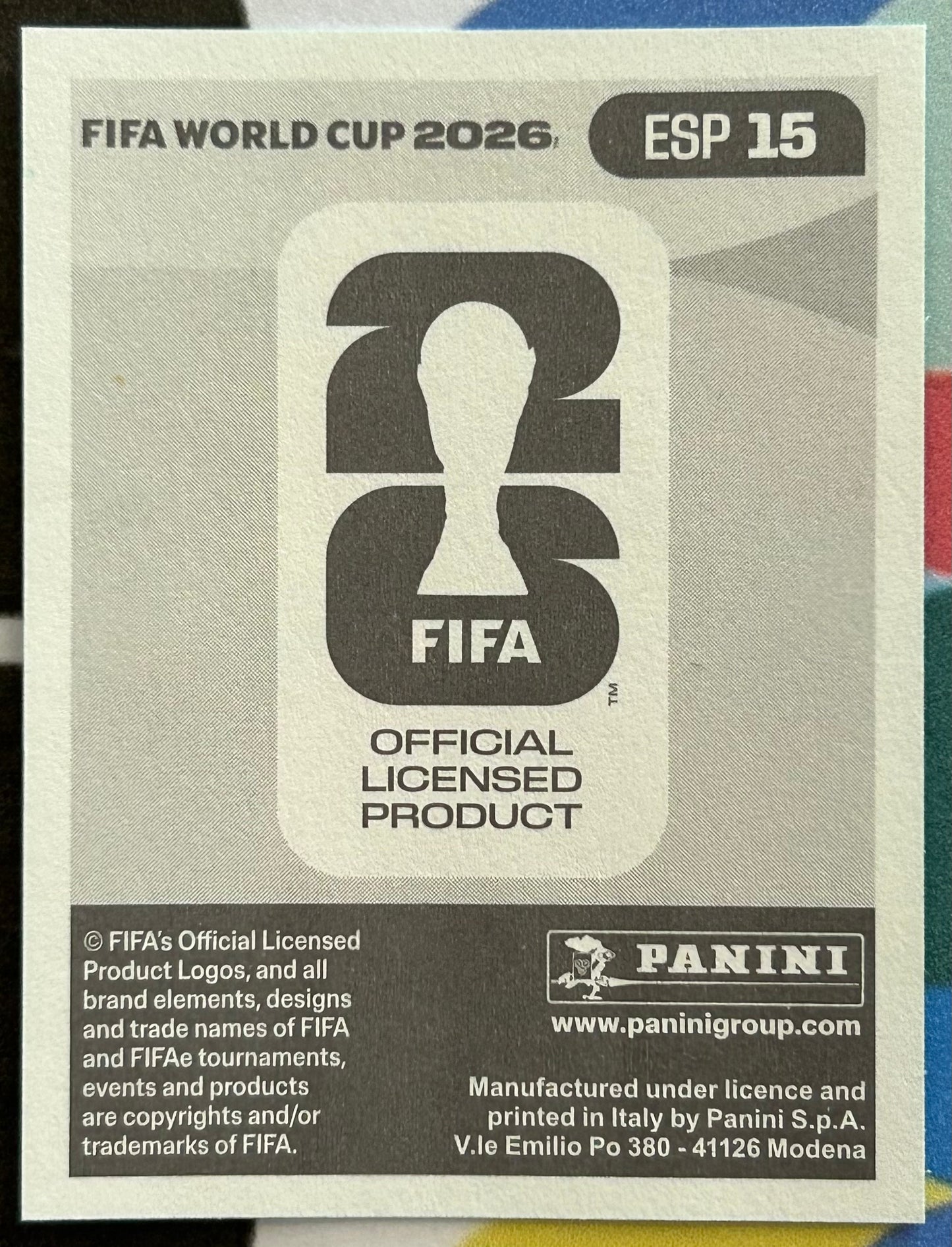 Panini FIFA World Cup 2026 Official Sticker Collection - LAMINE YAMAL (SPAIN) ESP15