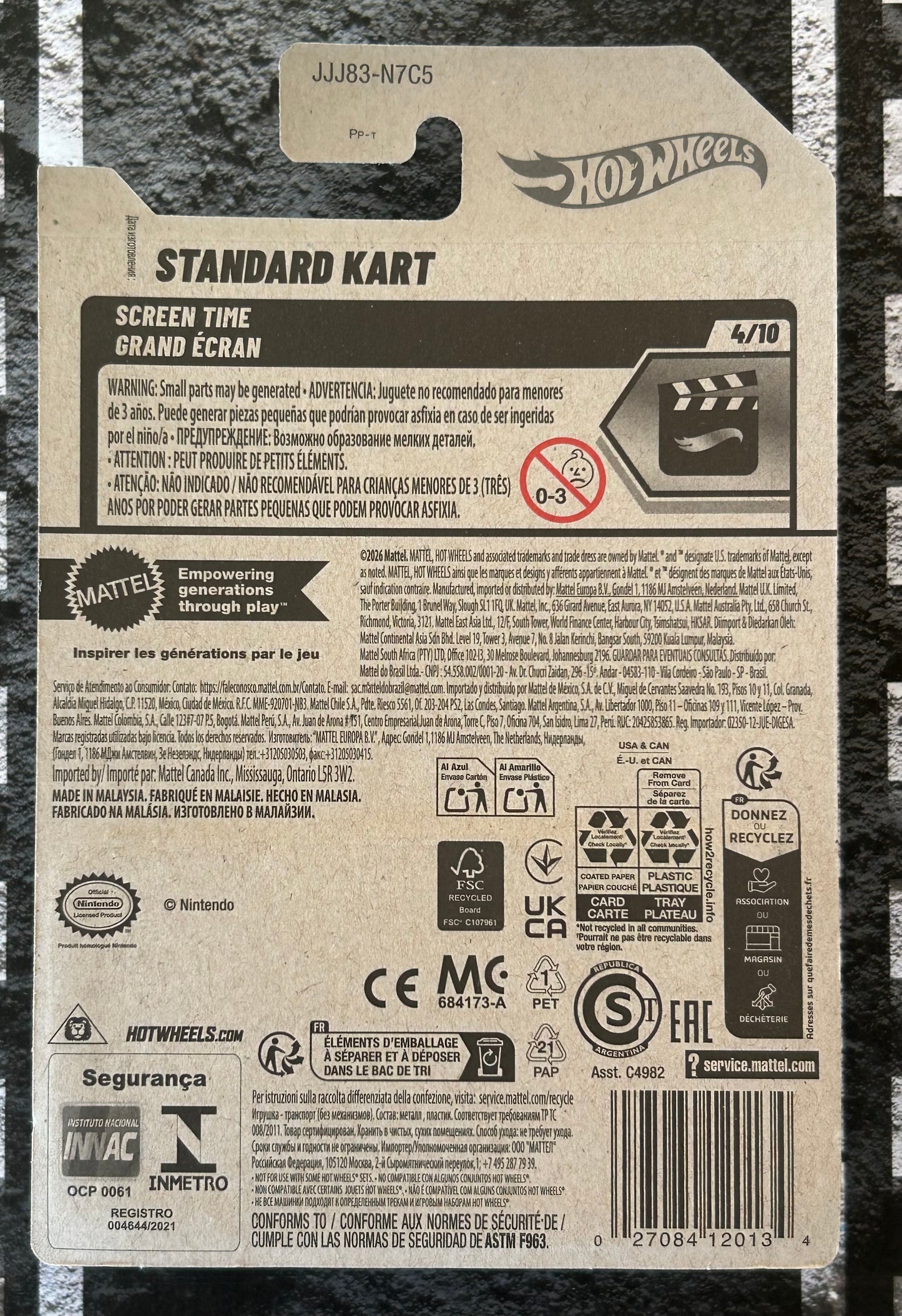 Mattel Hot Wheels Diecast Basic 1:64 - Mariokart Standard Kart Screen Time (2026)