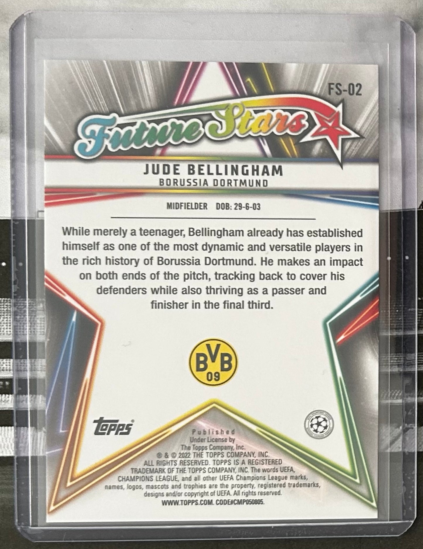 2021-22 Topps UEFA Champions League Hobby - JUDE BELLINGHAM (BORUSSIA DORTMUND) Future Stars #FS-02