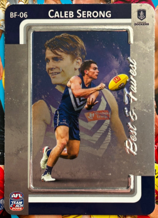 AFL Teamcoach 2025 - CALEB SERONG (FREMANTLE) Silver Best & Fairest BF-06 1:8 packs