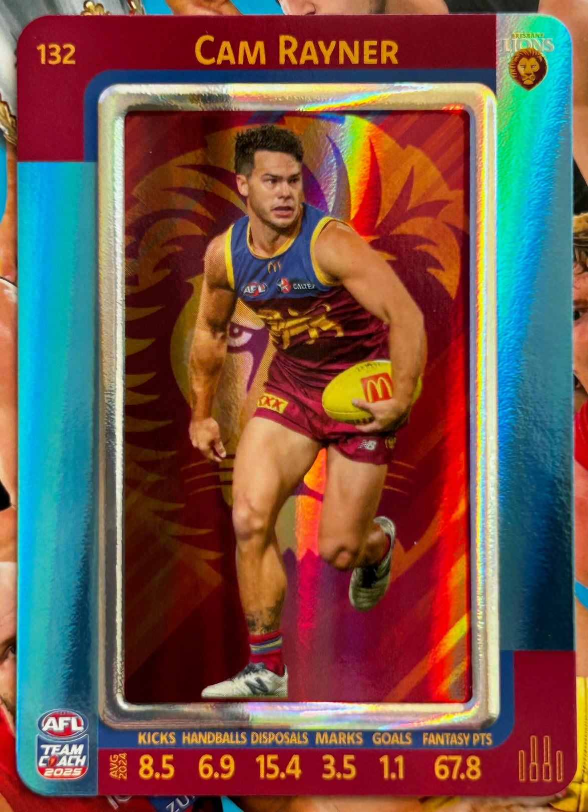 AFL Teamcoach 2025 - CAM RAYNER (BRISBANE LIONS) Blue Parallel #132 1:9 packs