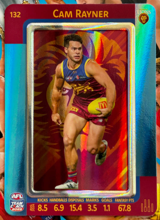 AFL Teamcoach 2025 - CAM RAYNER (BRISBANE LIONS) Blue Parallel #132 1:9 packs