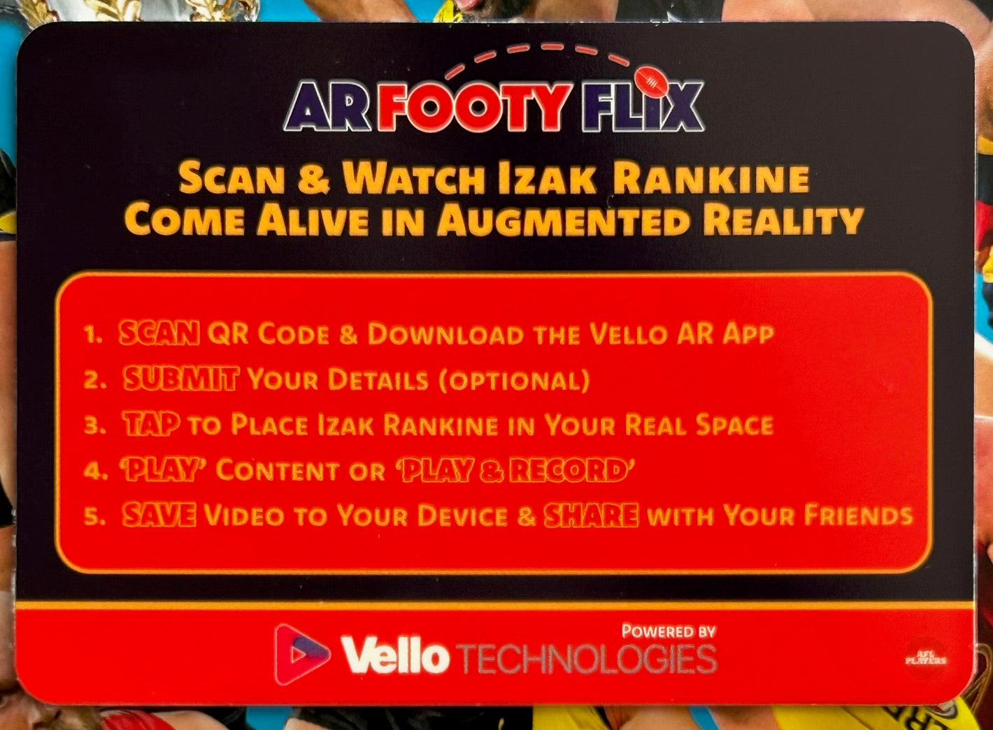 AFL Teamcoach 2025 - IZAK RANKINE (ADELAIDE CROWS) AR Footy Flix ARF-01