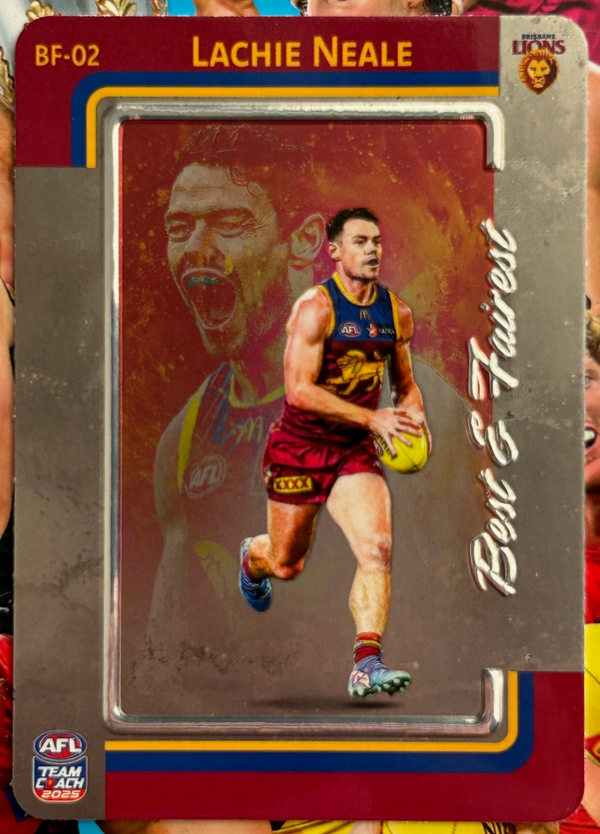 AFL Teamcoach 2025 - LACHIE NEALE (BRISBANE LIONS) Silver Best & Fairest BF-02 1:8 packs