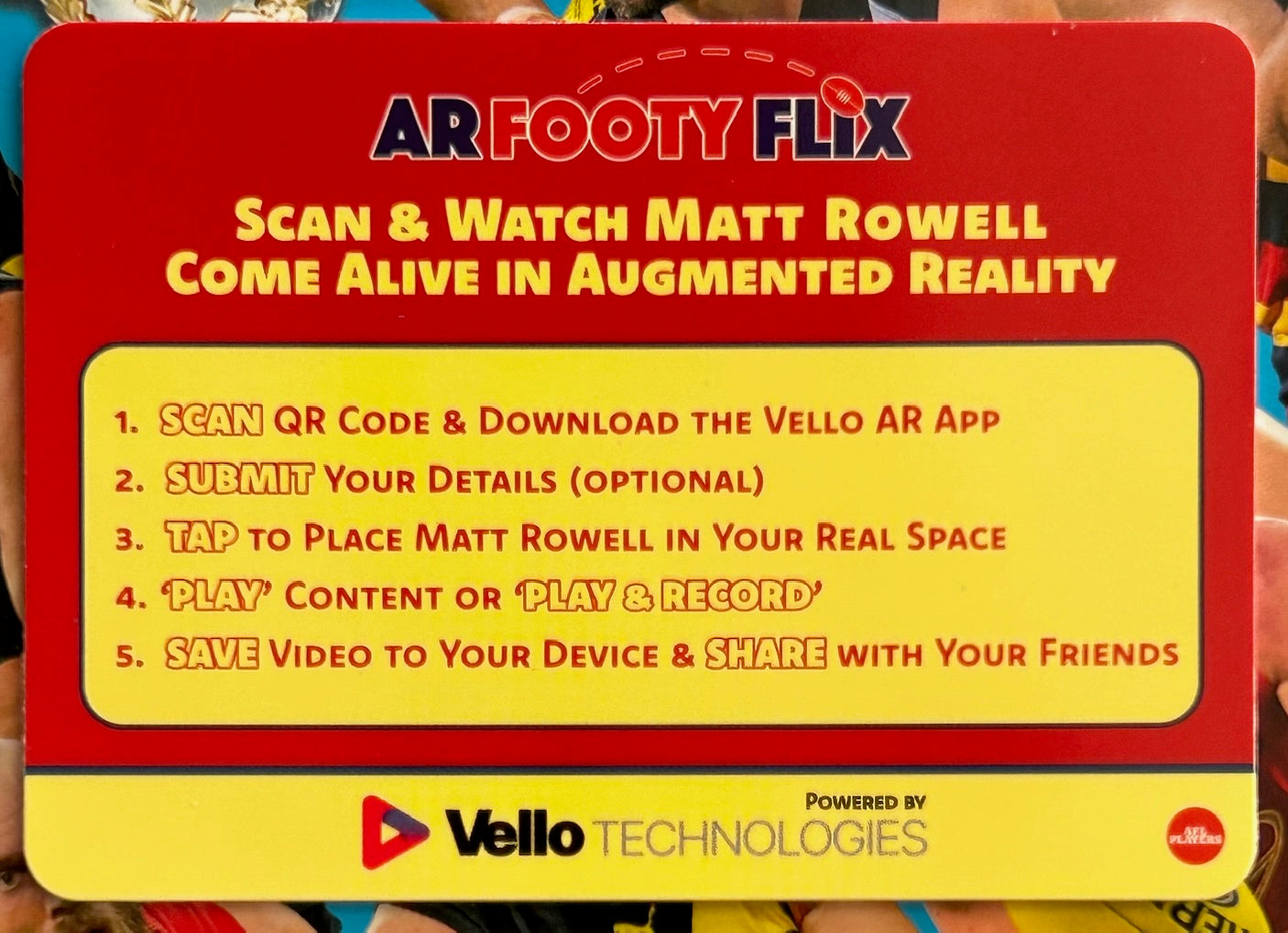 AFL Teamcoach 2025 - MATT ROWELL (GOLD COAST SUNS) AR Footy Flix ARF-08