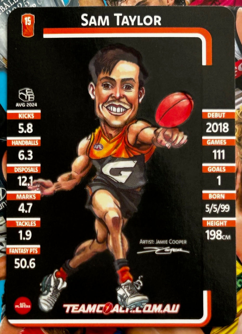 AFL Teamcoach 2025 - SAM TAYLOR (GWS GIANTS) Team Magic Wildcard MW-09 1:36 packs