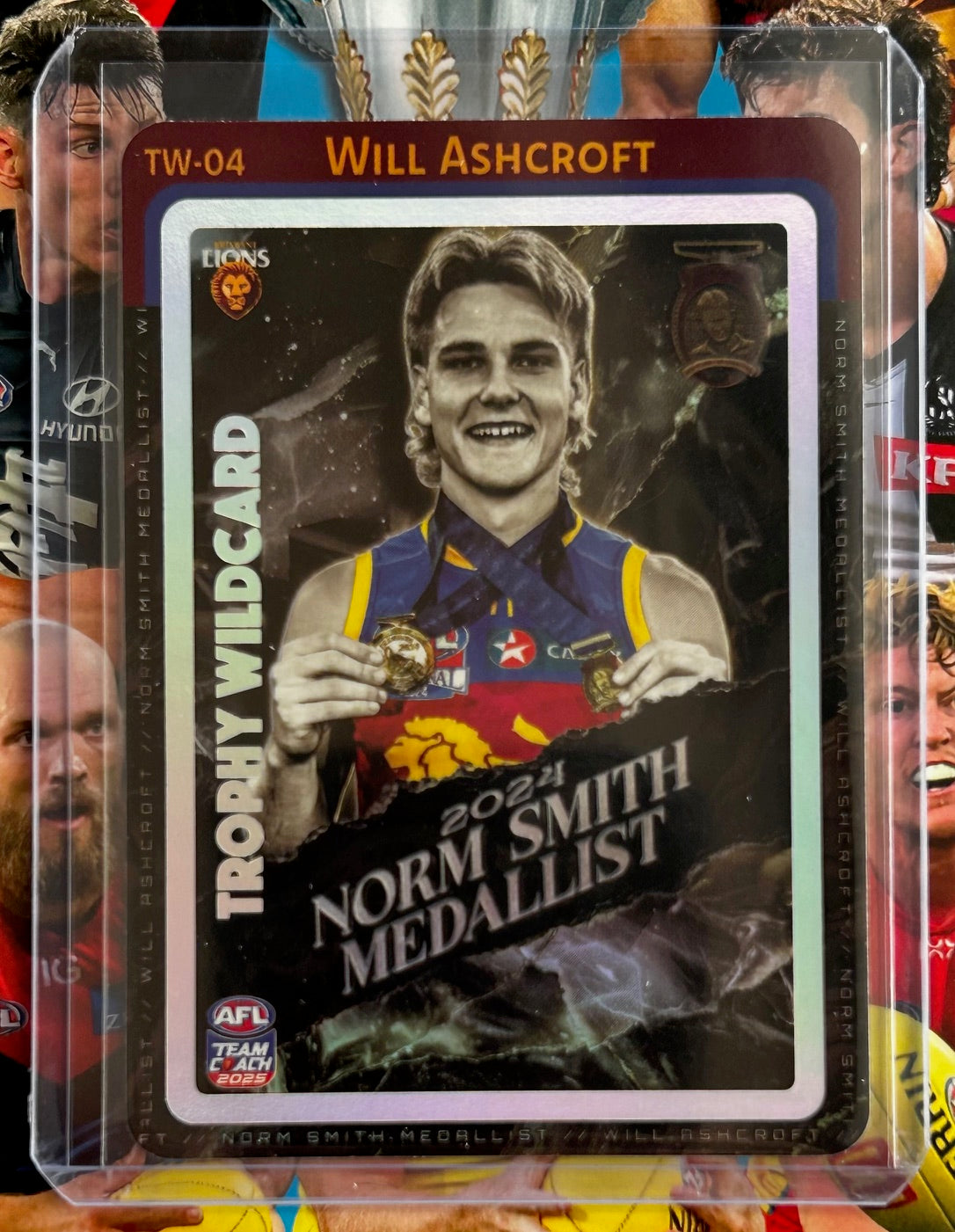 AFL Teamcoach 2025 - WILL ASHCROFT (BRISBANE LIONS) 2024 Norm Smith Trophy Wildcard TW-04 1:432 packs