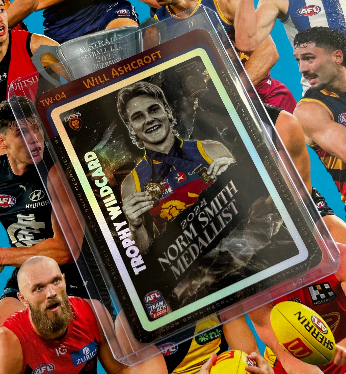 AFL Teamcoach 2025 - WILL ASHCROFT (BRISBANE LIONS) 2024 Norm Smith Trophy Wildcard TW-04 1:432 packs