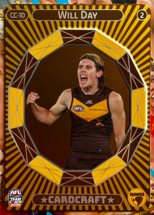 AFL Teamcoach 2025 - WILL DAY (HAWTHORN) Card Craft CC-10 Cheering 1:6 packs