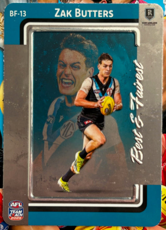 AFL Teamcoach 2025 - ZAK BUTTERS (PORT ADELAIDE) Silver Best & Fairest BF-13 1:8 packs
