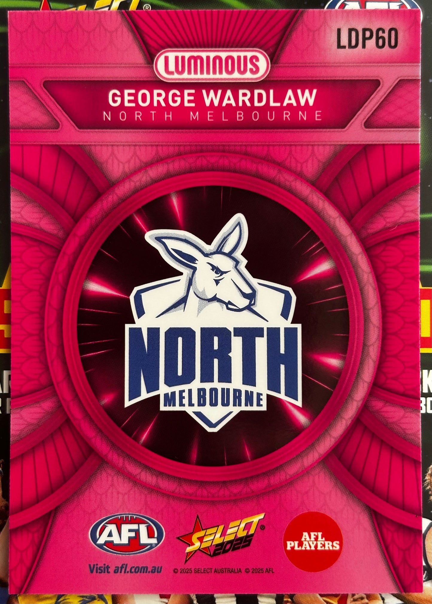 Select AFL 2025 Footy Stars - GEORGE WARDLAW (NORTH MELBOURNE) Pink Dragon Scales LDP60