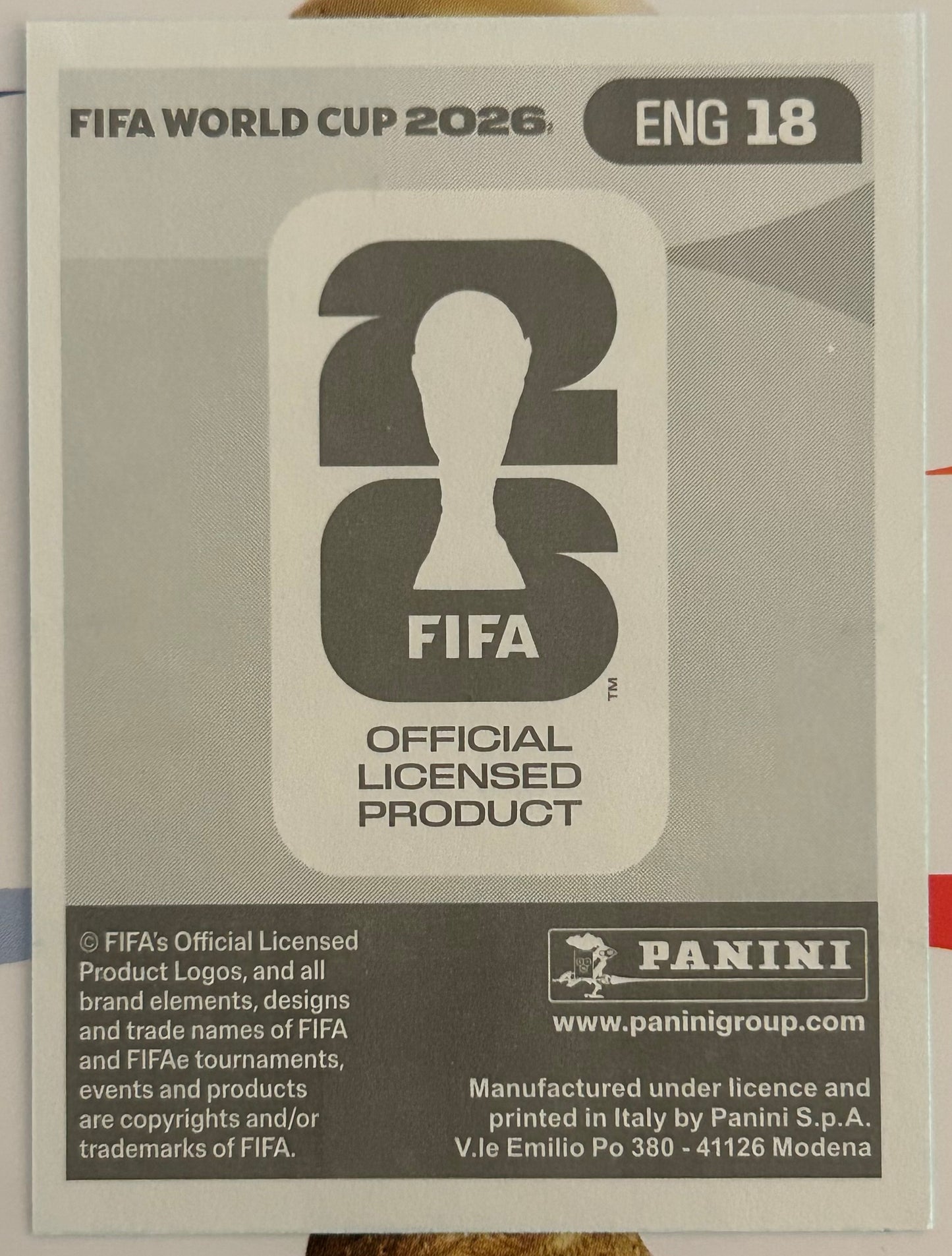 Panini FIFA World Cup 2026 Official Sticker Collection - HARRY KANE (ENGLAND) ENG18