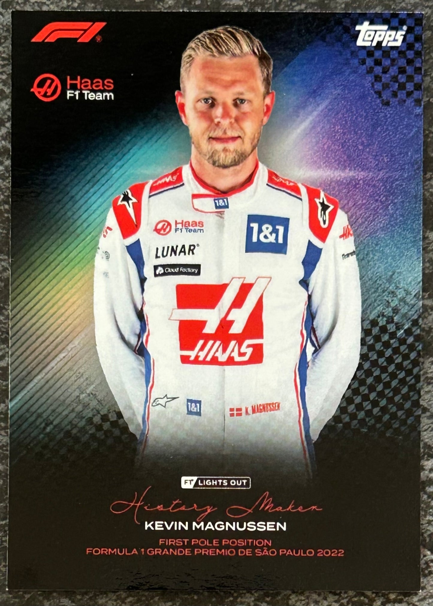 2022 Topps F1 Lights Out - KEVIN MAGNUSSEN (HAAS F1 TEAM) History Maker - First Pole Position