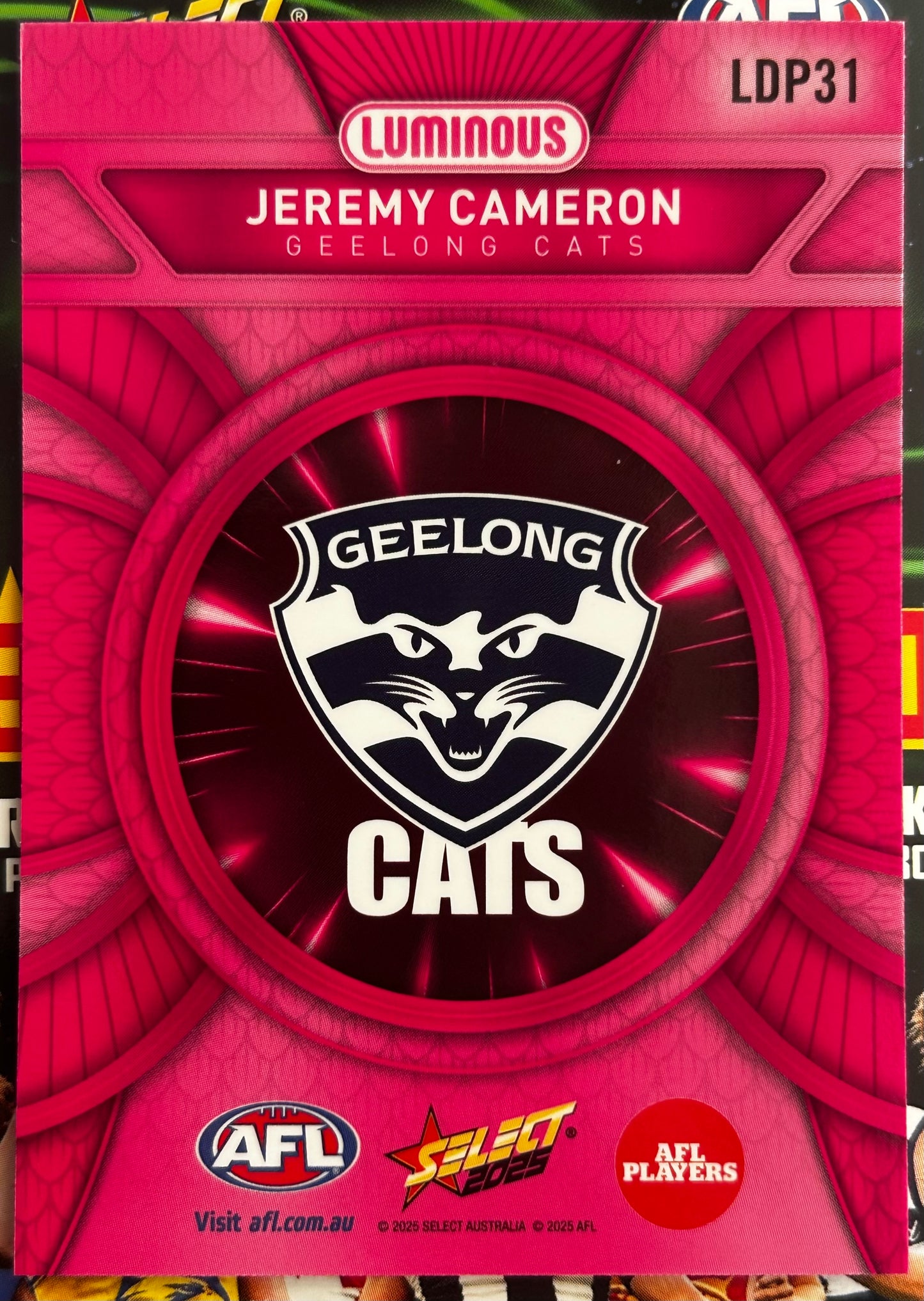 Select AFL 2025 Footy Stars - JEREMY CAMERON (GEELONG CATS) Pink Dragon Scales LDP31