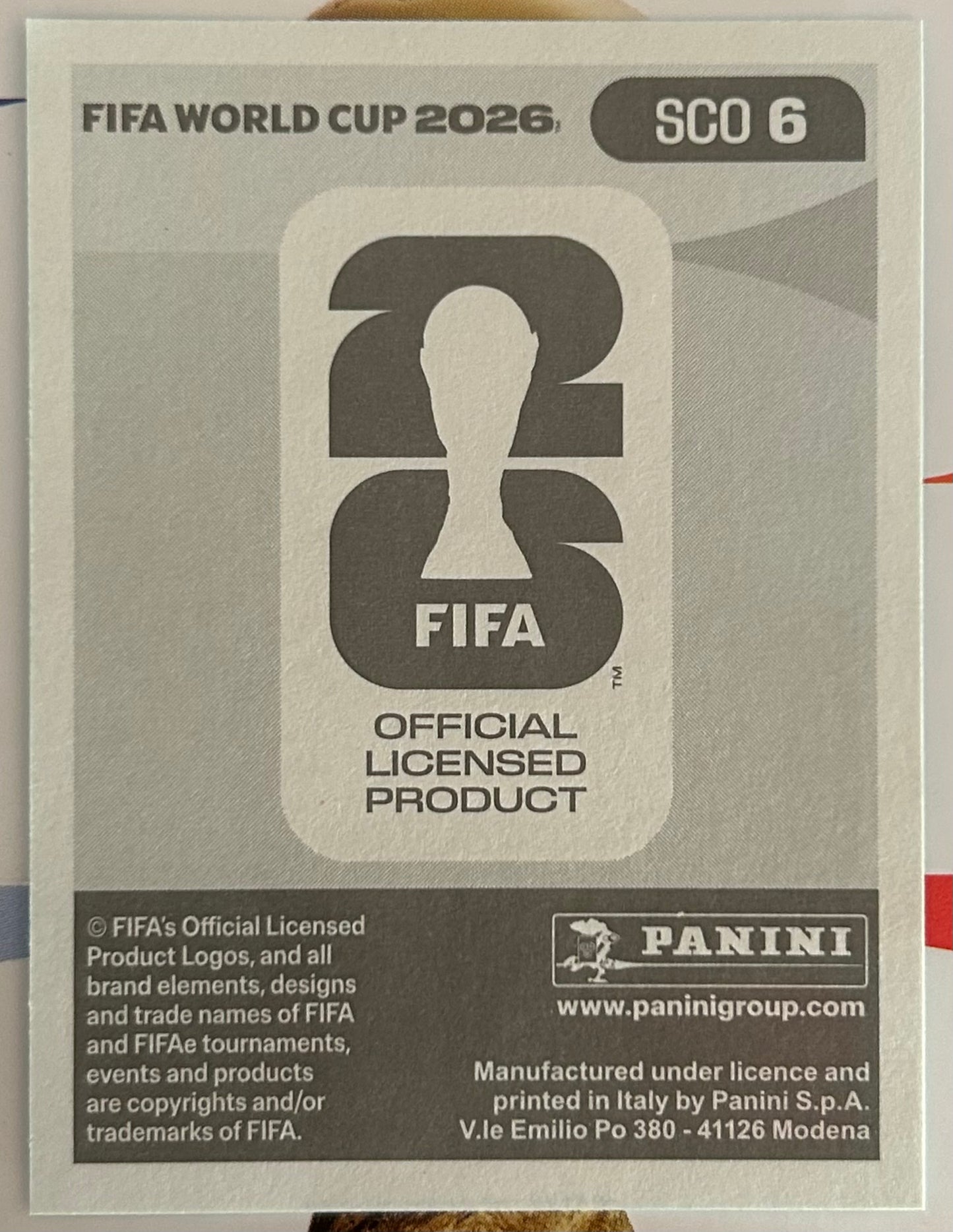 Panini FIFA World Cup 2026 Official Sticker Collection - ANDY ROBERTSON (SCOTLAND) SCO6