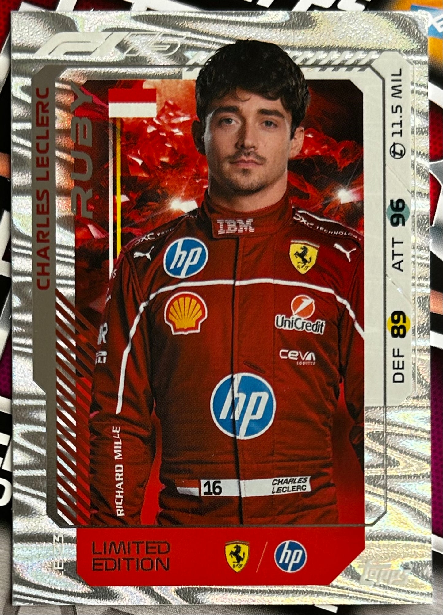 Topps F1 Turbo Attax 2025 - CHARLES LECLERC (FERRARI) Ruby Limited Edition LE23
