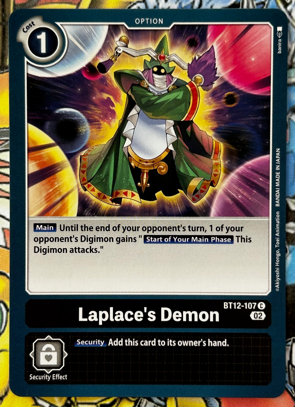 BT12-107 LAPLACE'S DEMON Across Time Black Option Digimon Card – JaqJnr