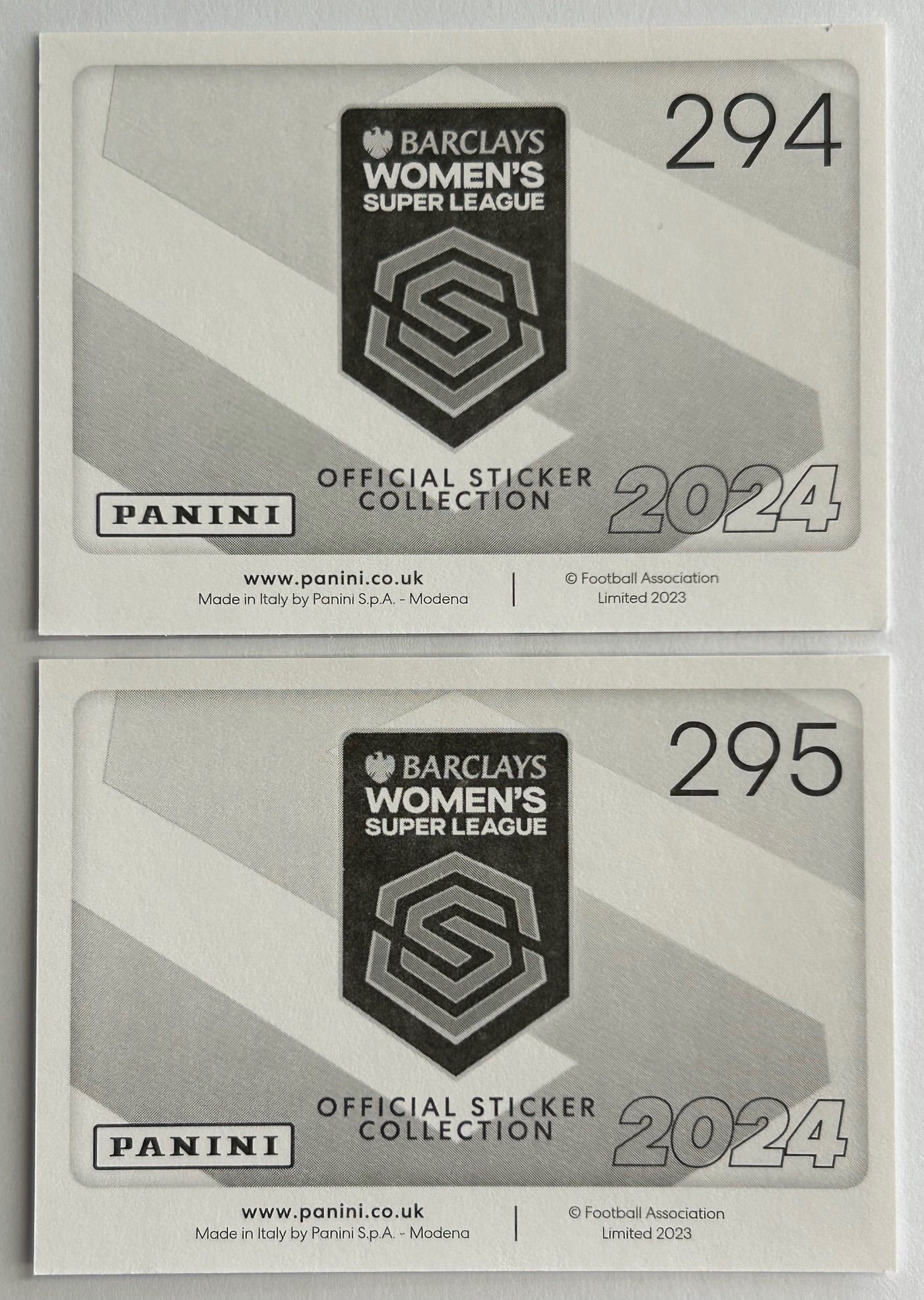 Panini Barclays Women's Super League 2024 - BRIGHTON TEAM TRIUMPH Stickers #294 & #295