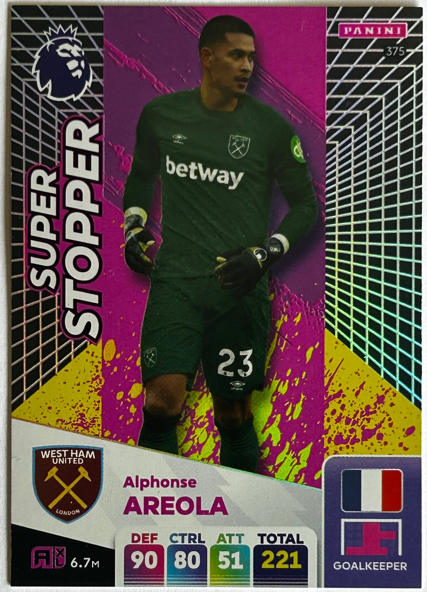 Panini Adrenalyn XL Premier League 2025 - Single SUPER STOPPER Cards (#370 - #375) 1:12 packets