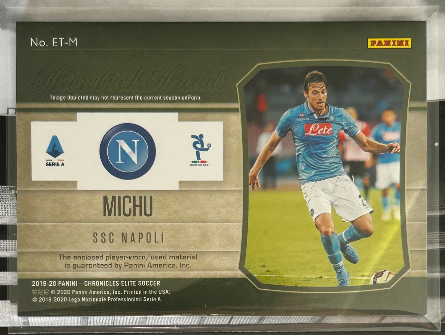 2019-20 Panini Chronicles Elite Soccer - MICHU (SSC NAPOLI) Throwback Threads Patch ET-M