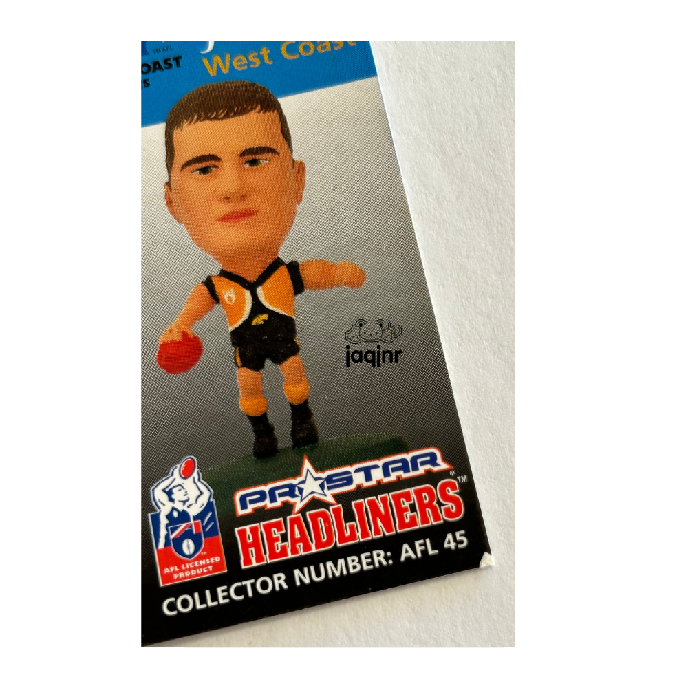 Corinthian AFL Prostar Headliners - GLEN JAKOVIC (West Coast Eagles) Unreleased Collector Card AFL45