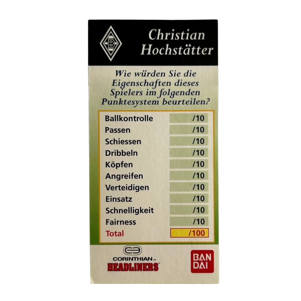 Corinthian Headliners - CHRISTIAN HOCHSTÄTTER (Borussia Monchengladbach) Collector Card GER047