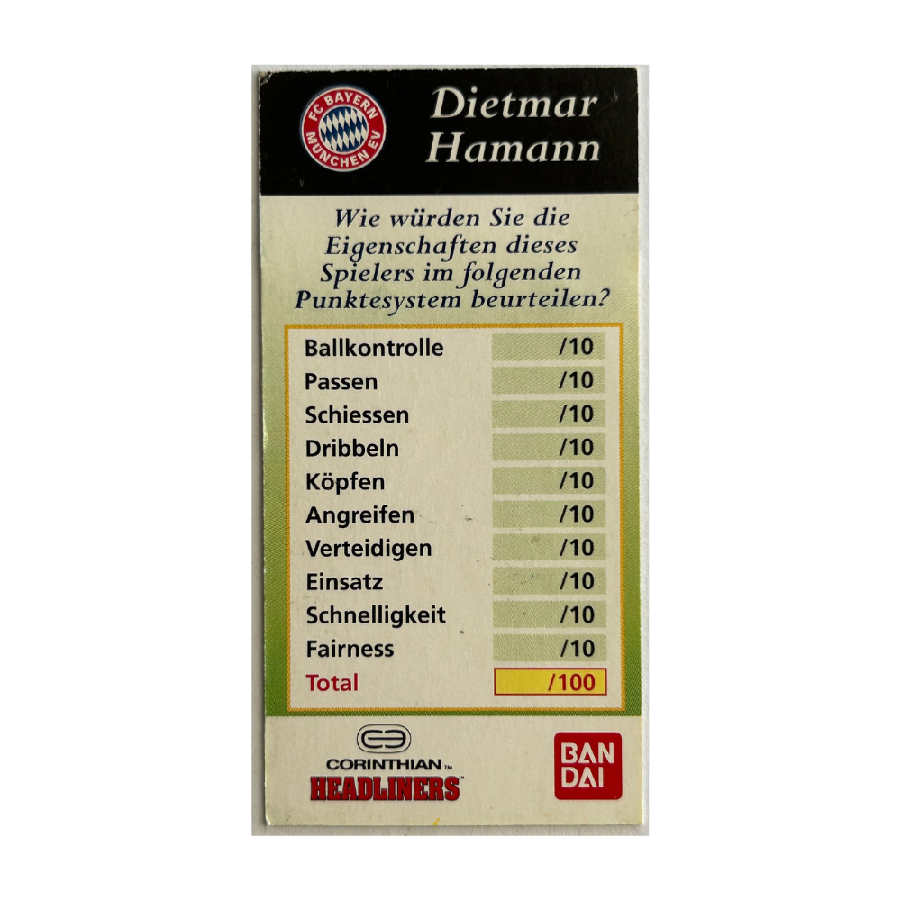 Corinthian Headliners - DIETMAR HAMANN (Bayern Munich) Collector Card GER041