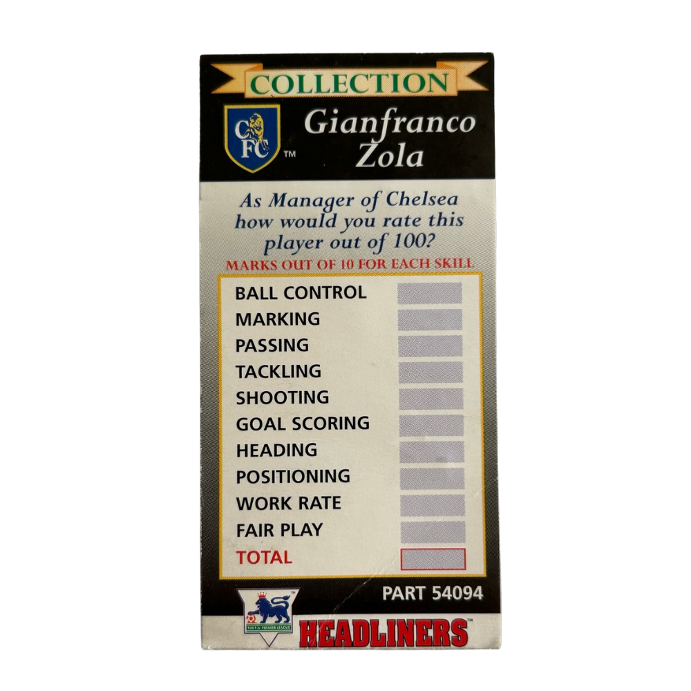Corinthian Headliners - GIANFRANCO ZOLA (Chelsea) Collector Card PL369