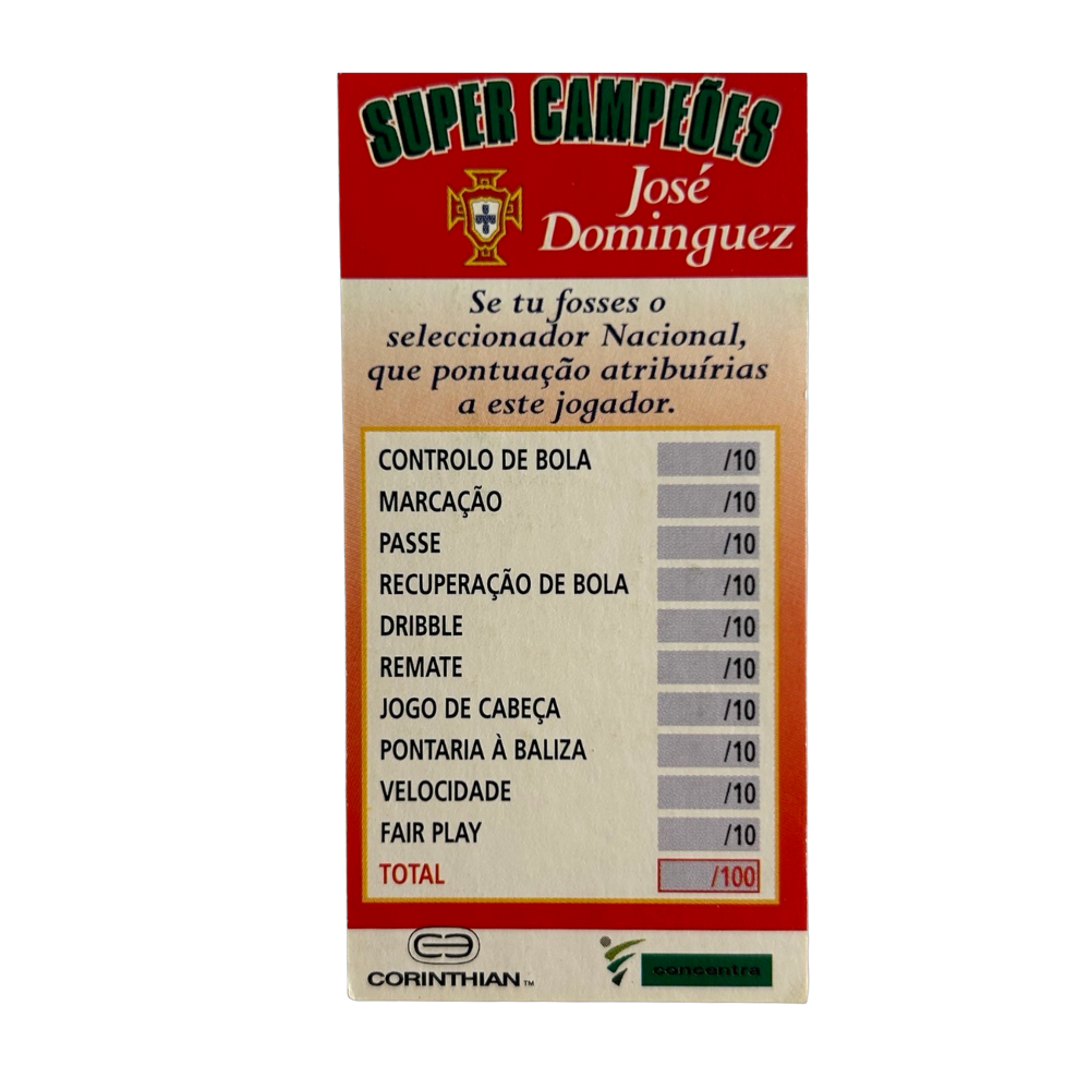 Corinthian Headliners - JOSE DOMINGUEZ (Portugal) Collector Card POR039